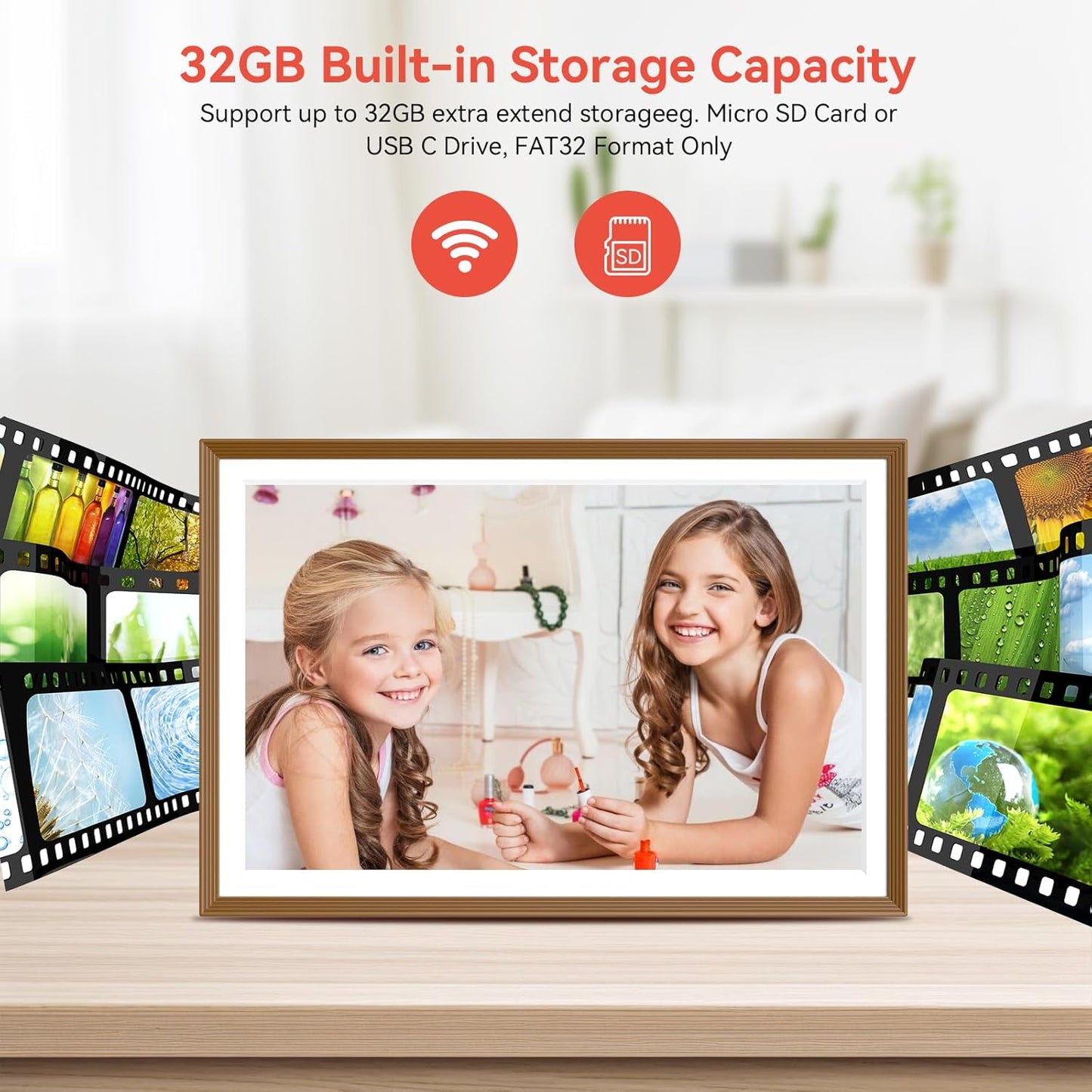 Frameo Digital Picture Frame 10.1" HD IPS Anti-Glare Touch Screen Load Photos & Videos Directly from Phone Ideal for Thoughtful Gifting Small and Exquisite - Rose Bronze