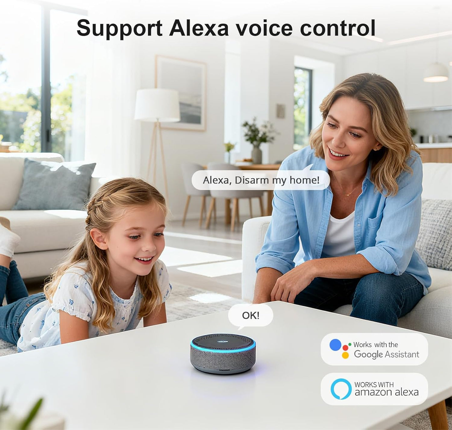 Security Systems for House,Door/Window Alarm System for Phone App & Remote Control,WiFi+GSM/4G with Instant App Alerts DIY Kit Smart Life Tuya APP Compatible with Alexa NO Monthly Fees