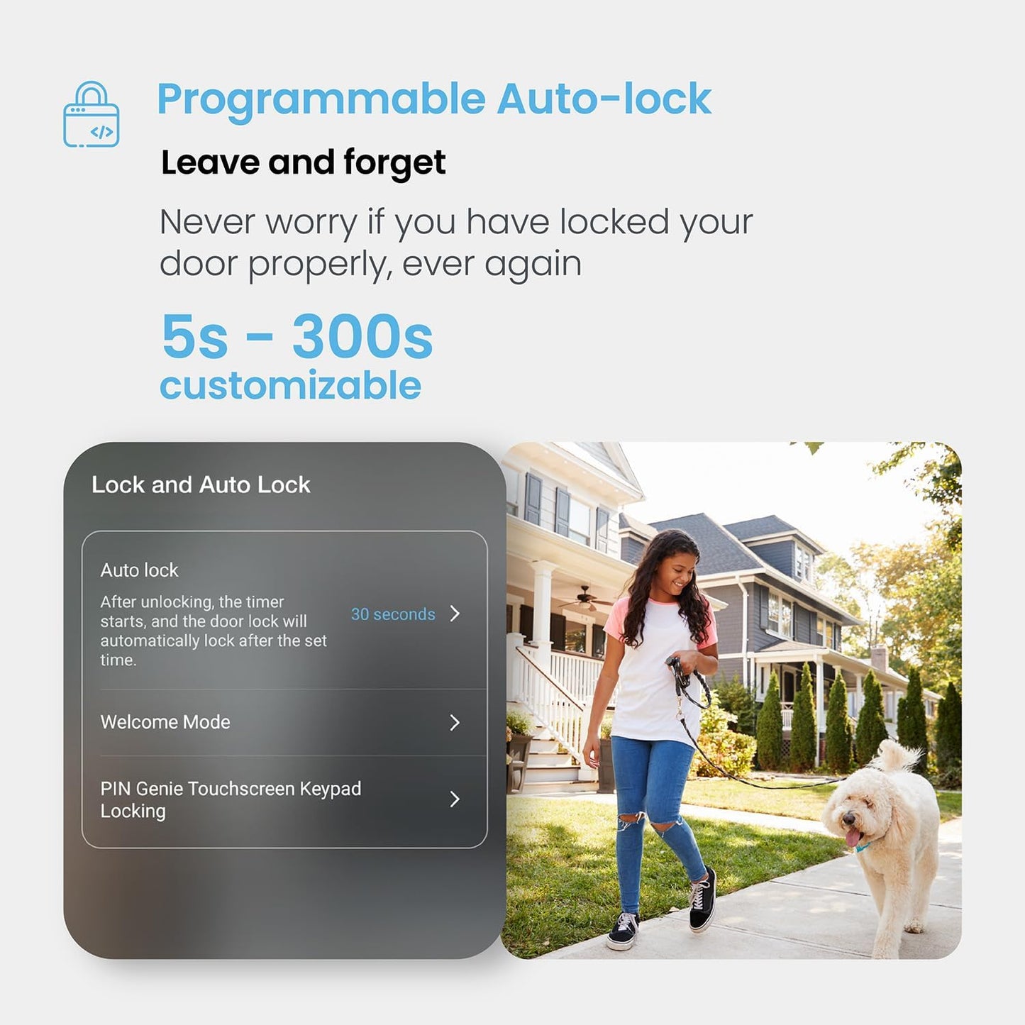 Lockly Secure Pro Smart Deadbolt, Wi-Fi Smart Lock, Keyless Entry with PIN Genie® Keypad, 3D Biometric Fingerprint, Auto Lock, Rekeyable-Venetion Bronze