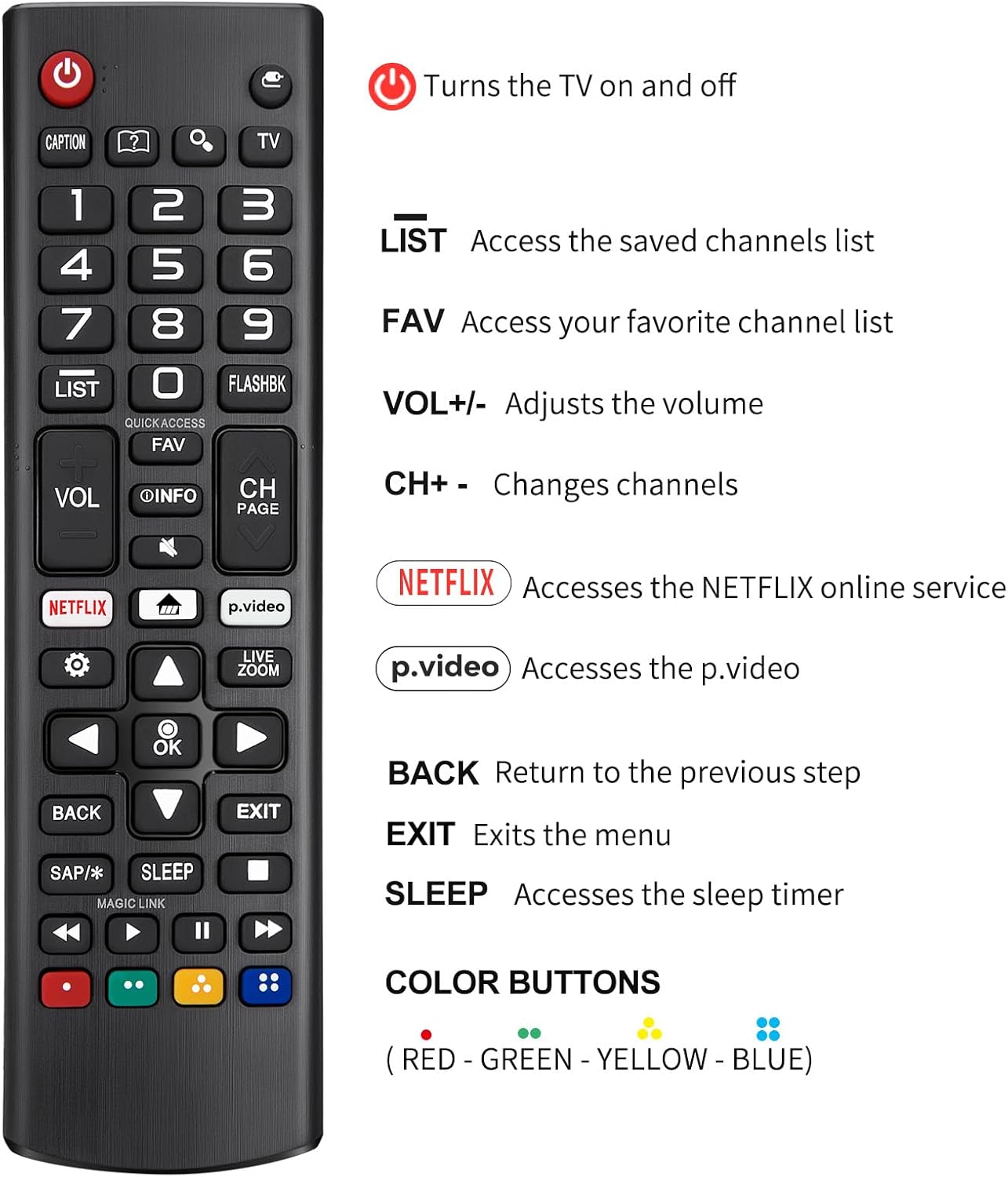 for LG Smart TV Remote Control Replacement,Universal for All LG OLED 3D Thinq TVs for AKB75095307 AKB75375604 AKB74915305 AK75675304 AKB76040302 AKB76037601 AKB75675313 with Battery