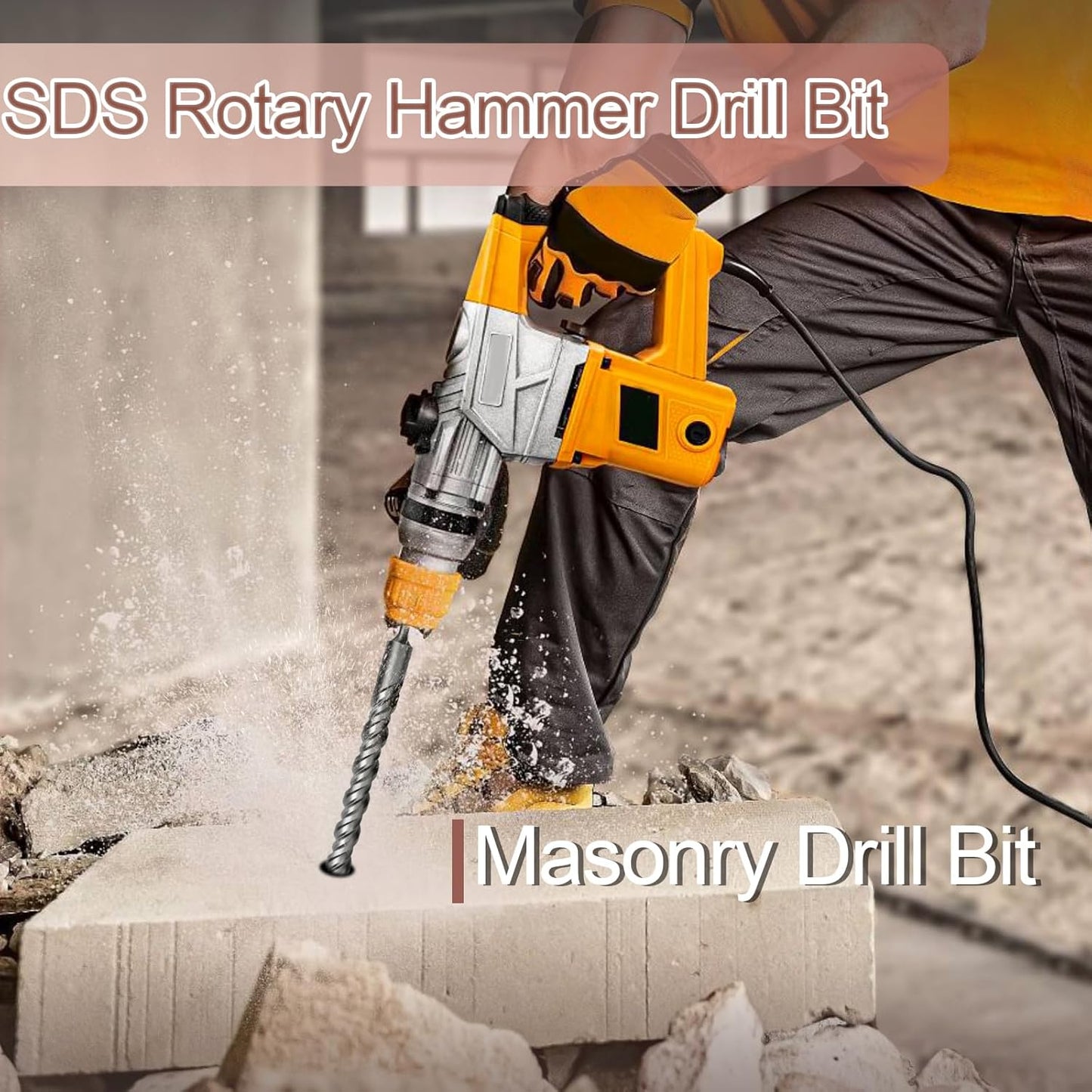 15/32 x 29 x 31.5 inch (12x800mm) SDS Plus Masonry Drill Bit, Rotary Hammer Drill Bit,Concrete Drill Bit for Concrete, Brick, Block (31.5 inch / 800mm Length, 15/32 inch (12mm))
