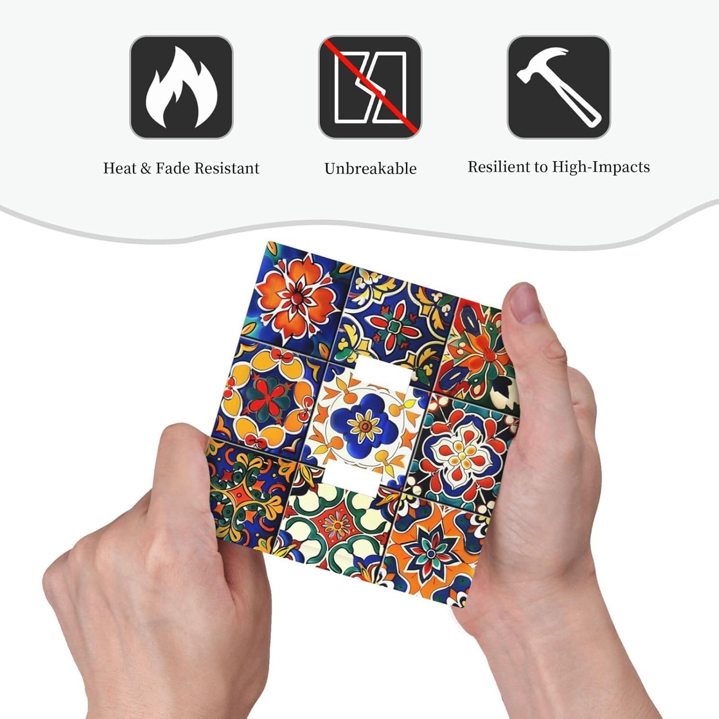 Decorative Switch Plates Colorful Mexican Talavera Vintage Boho Floral 2 Gang Double Toggle Outlet Light Switch Cover Wall Plate Electrical Faceplate For Farmhouse Cabin Decor