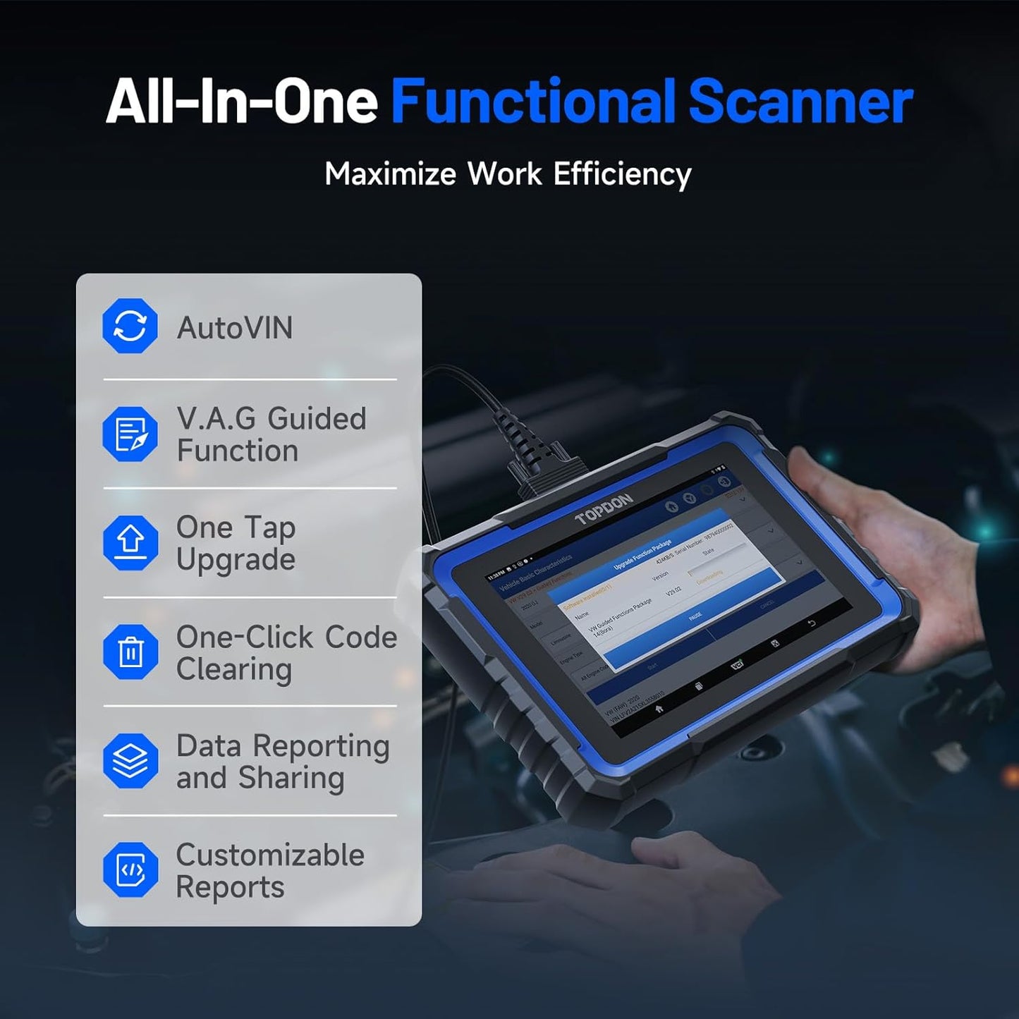 TOPDON Scanner Diagnostic Tool, Phoenix Nano Bidirectional Scan Tool with ECU C0ding, 32+ Services, Support FCA AutoAuth, CAN FD & DoIP, V.A.G Guided, Automotive All Systems Diagnosis for Car