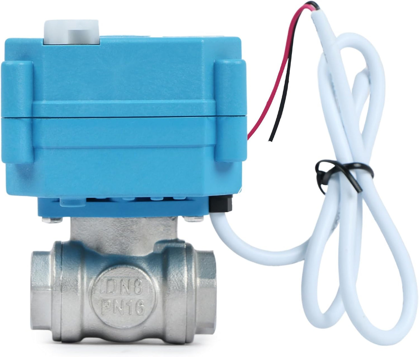 U.S. Solid 3/8" 3 Way Stainless Steel Motorized Ball Valve AC110-230V, L Type Water Shutoff Valve with Manual Function, Standard Port
