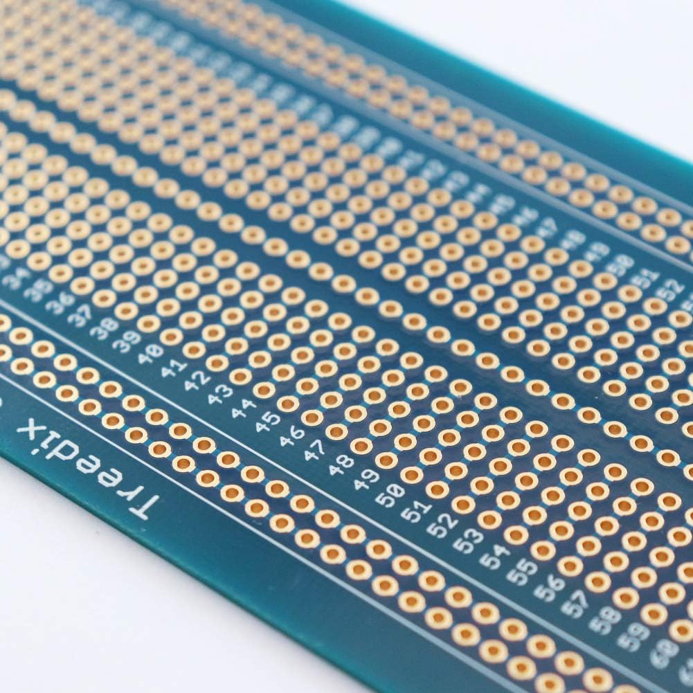 4 pcs Universal Board Solderable BreadBoard PCB Prototype Shield Board Double Sided Tinned Gold Plated Holes Compatible with Arduino Kit Raspberry Pi Shield Prototyping and Testing (Mode 2)