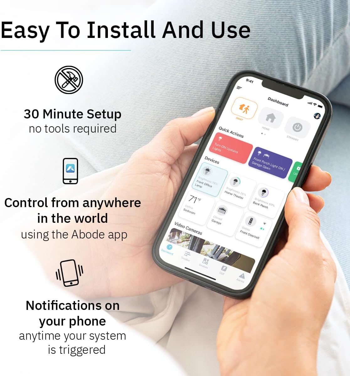 Abode 6 Piece Wireless Security System – Expandable to Protect Your Whole Home - Easy DIY Installation - Optional Professional Monitoring - Compatible with Alexa & Google Assistant