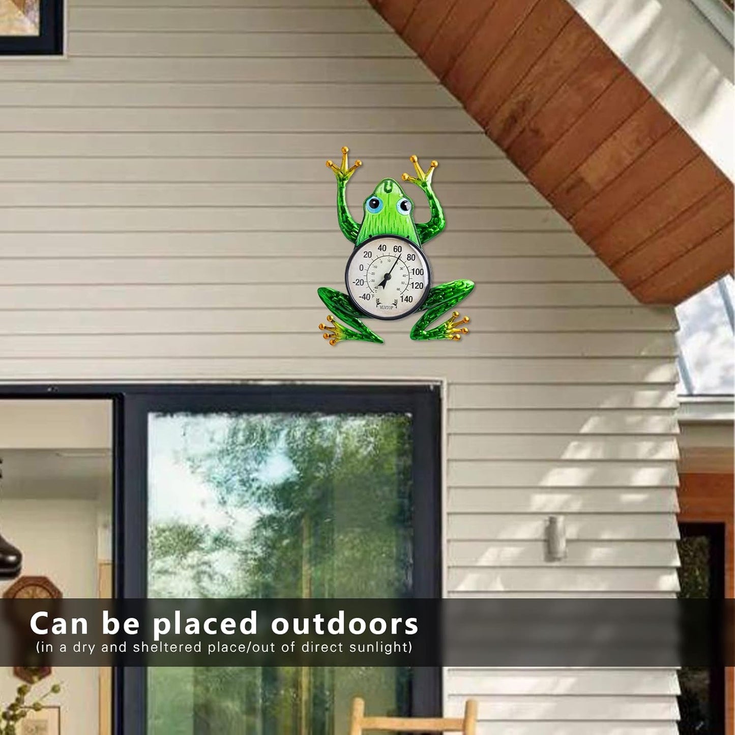 MUMTOP Outdoor Thermometers for Patio - Indoor Outdoor Thermometer, Frog Wall Thermometer Wireless for Garden Home Decor