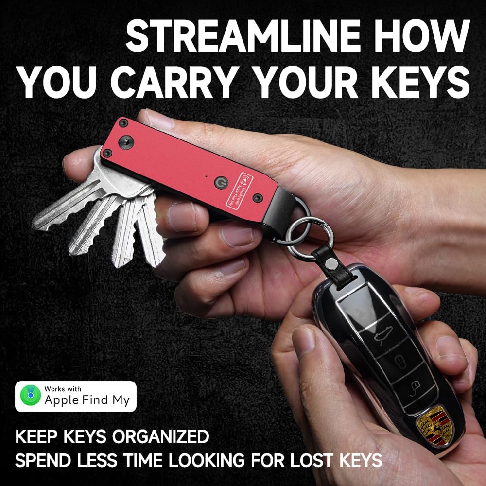 Key Organizer Men's Keychains with Smart Tracker, Key Finder, Compact Key Holder -Minimalist Key Case Metal Car Key Chain