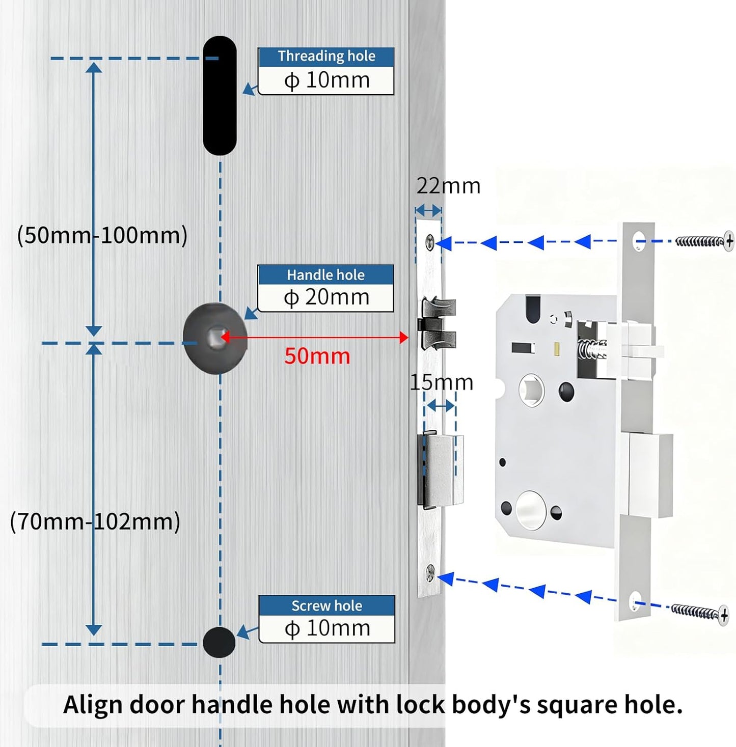 EIYSIE WiFi Smart Door Lock with Handle, Fingerprint Lock Keyless Entry Door Lock with Keypad, Electronic Door Lock for Front Door and Bedroom, Digital Lock Built-in WiFi and App Control