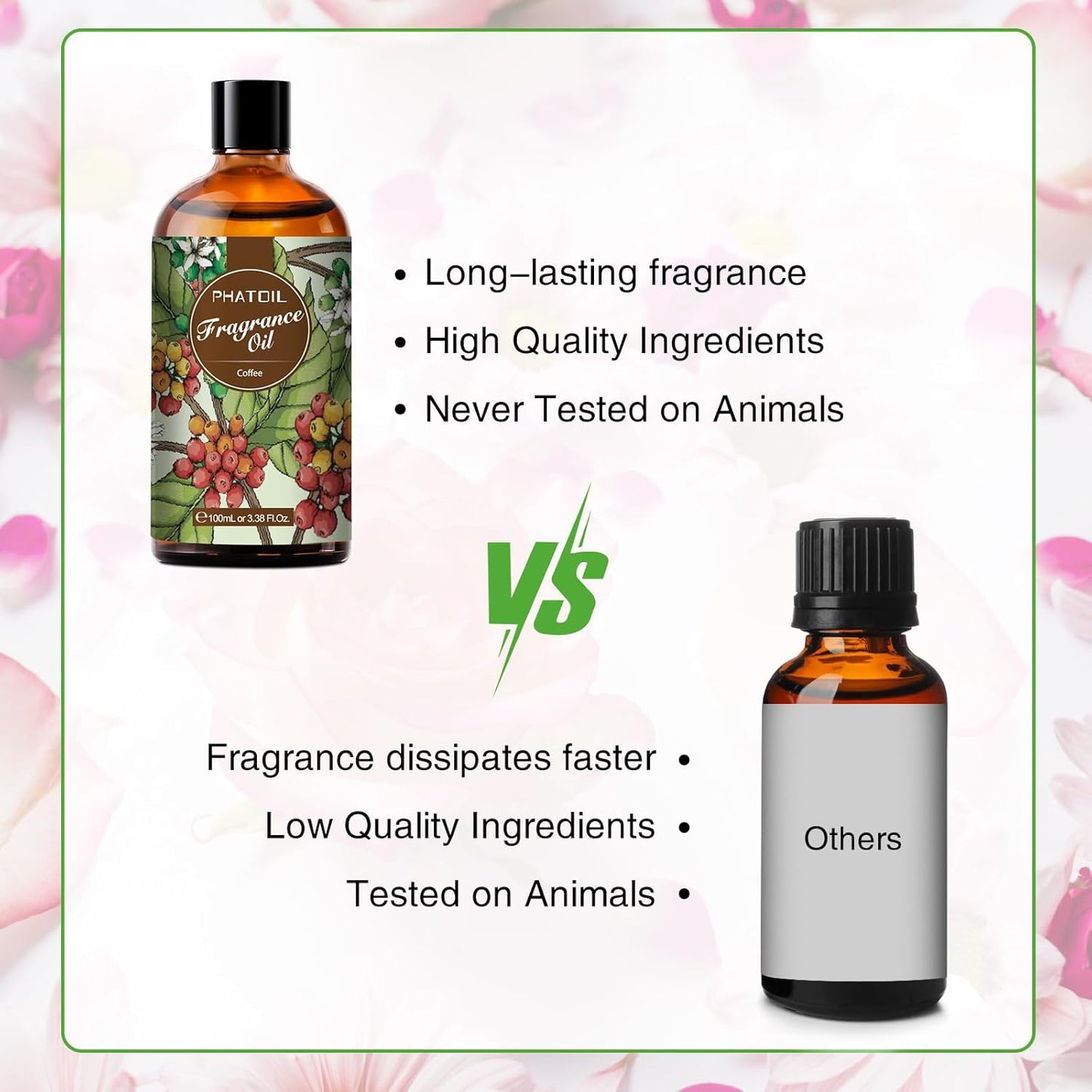 PHATOIL 3.38FL.OZ Coffee Fragrance Oils for Aromatherapy, Essential Oils for Diffusers for Home, Perfect for Diffuser, DIY Candle and Soap Making, DIY Scented Products - 100ml