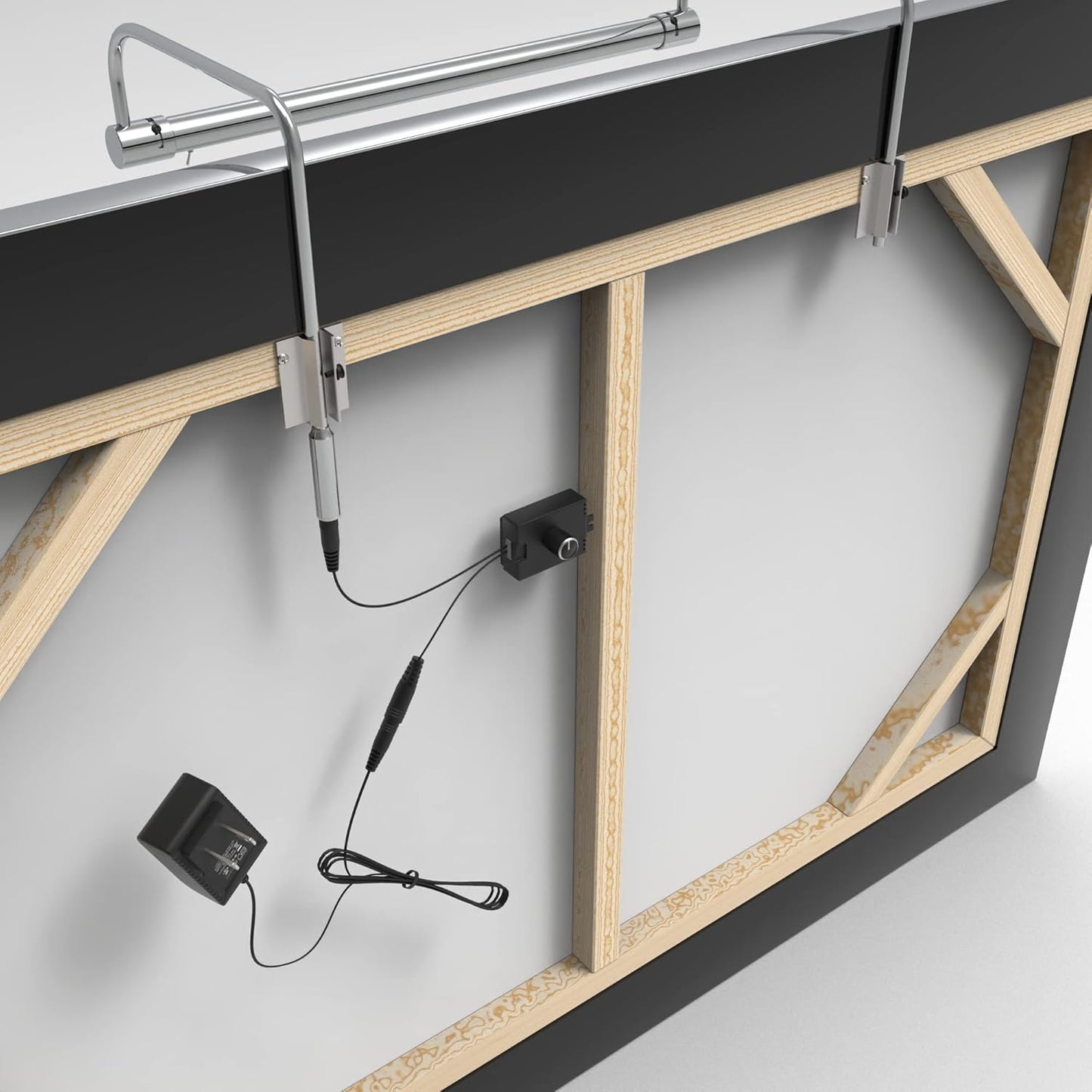 Cocoweb 21 Inch Tru-Slim Chrome Picture Light - LED, 2700K, Adjustable Arm, Plug-in, Toggle Switch, Sleek and Compact Design