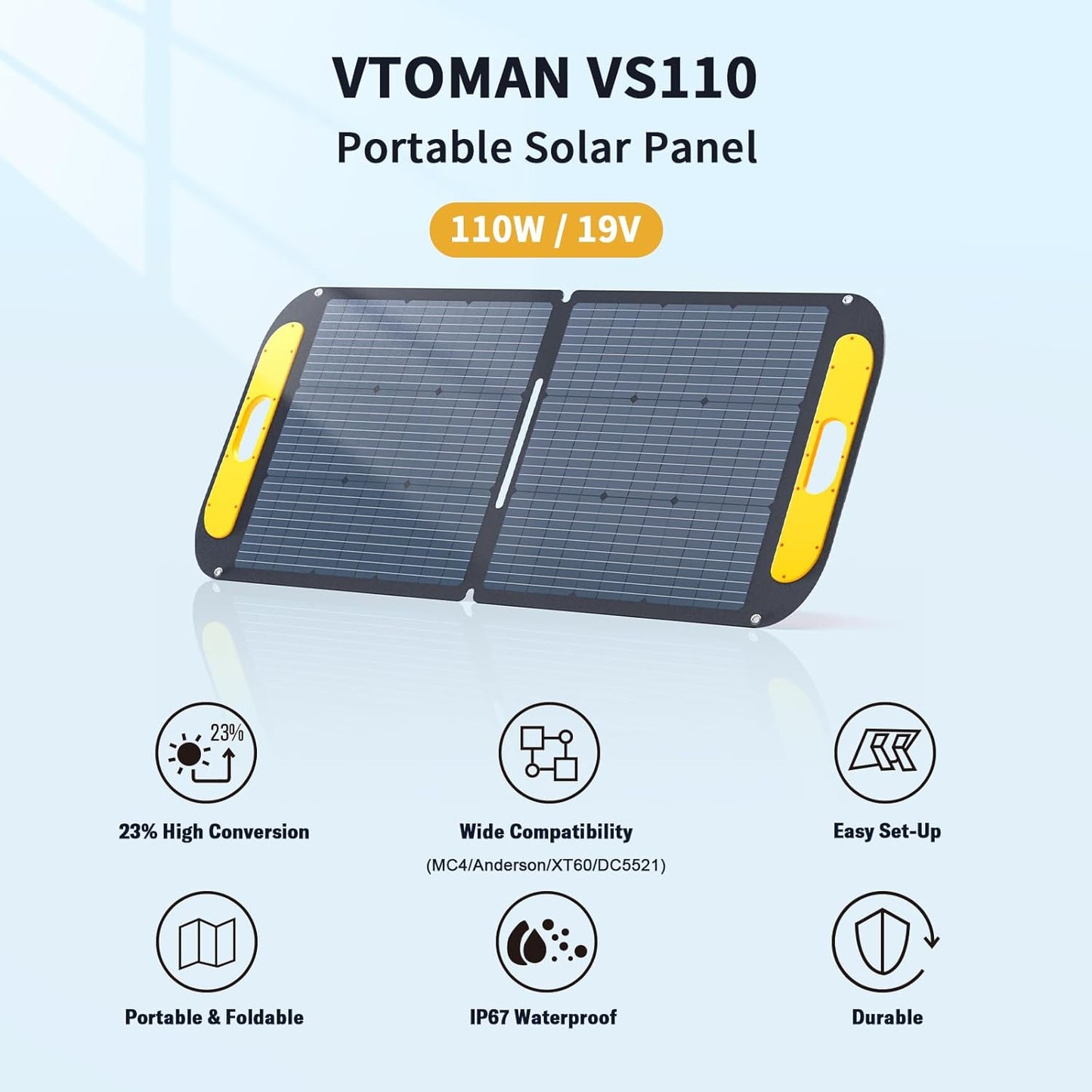 VTOMAN Jump 1500X Portable Power Station with 110W Solar Panel, 828Wh LiFePO4 Battery Solar Generator with 1500W AC Outlet, Jump Start, PD 100W Type-C for Camping, Home Backup, Outdoor Christmas Party