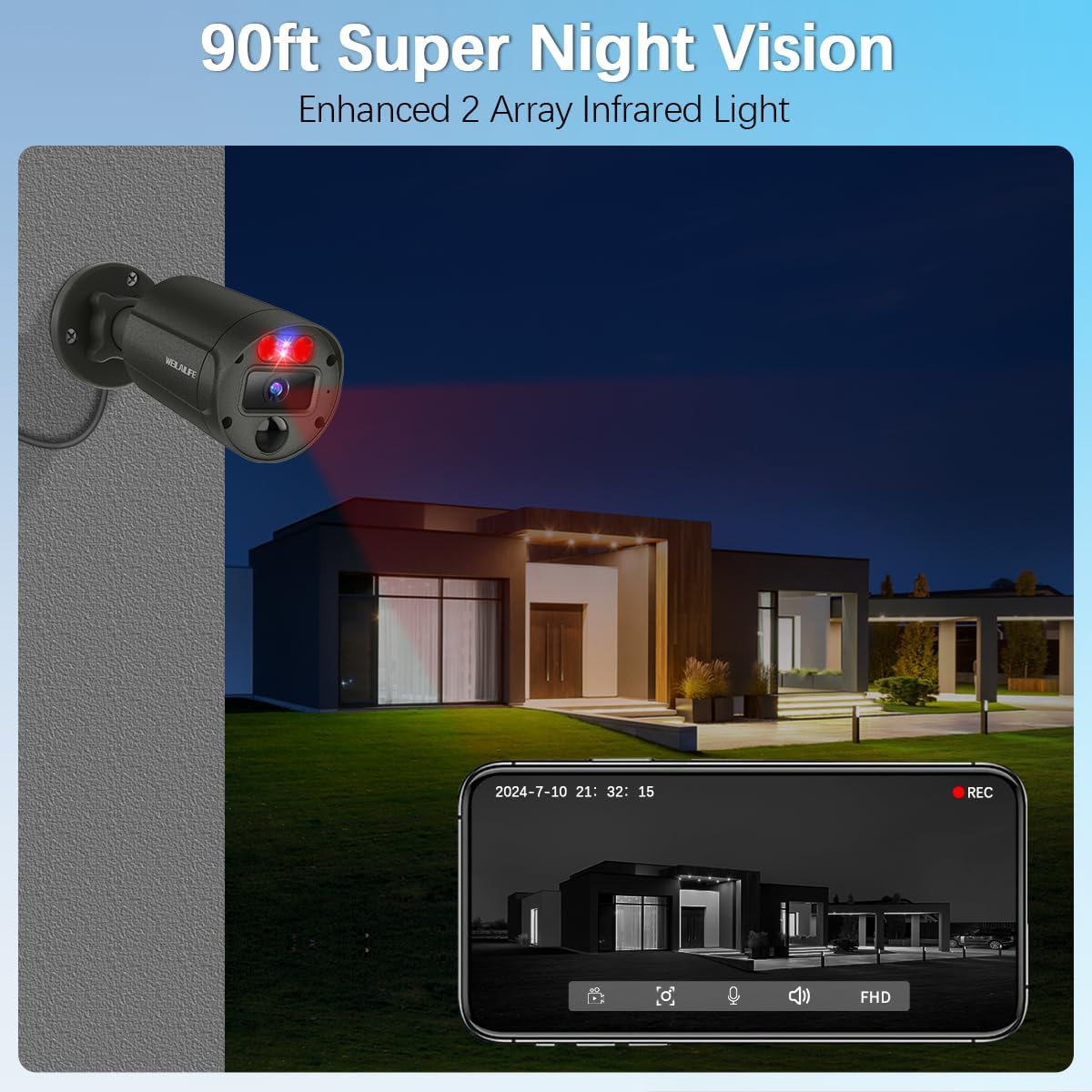 【2-Way Audio & 4K Ultra HD】 Outdoor Wired Security Camera System, Home POE Video Surveillance Cameras Systems, Surveillance DVR Kits