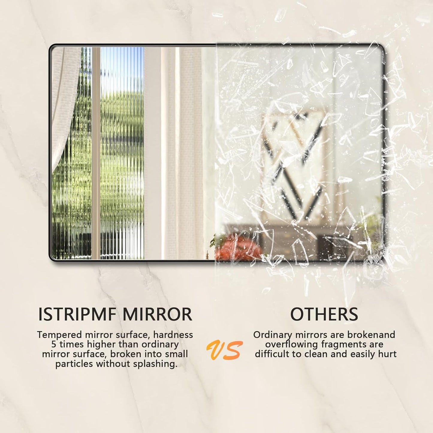 60x30 Inch Black Metal Framed Bathroom Mirror,Large Matte Black Vanity Mirror,Round Corner Rectangle Mirror for Wall,Tempered Glass,Anti-Rust(Horizontal/Vertical)
