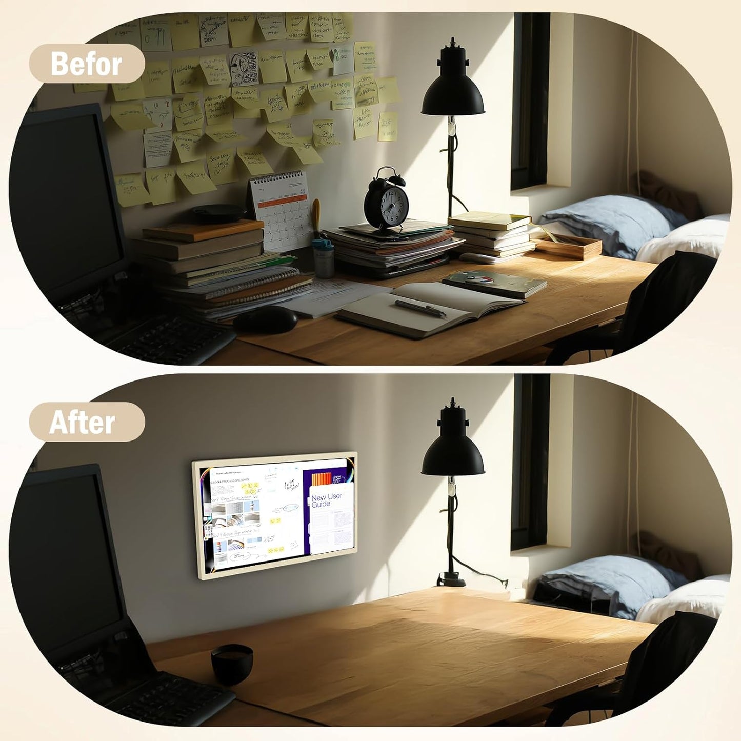 23.8 inch Digital Calendar,electronic digital wall touch screen smart calendar with Google Play Multi-calendar Sync for planner&personal organizers Wall/Desk Stand
