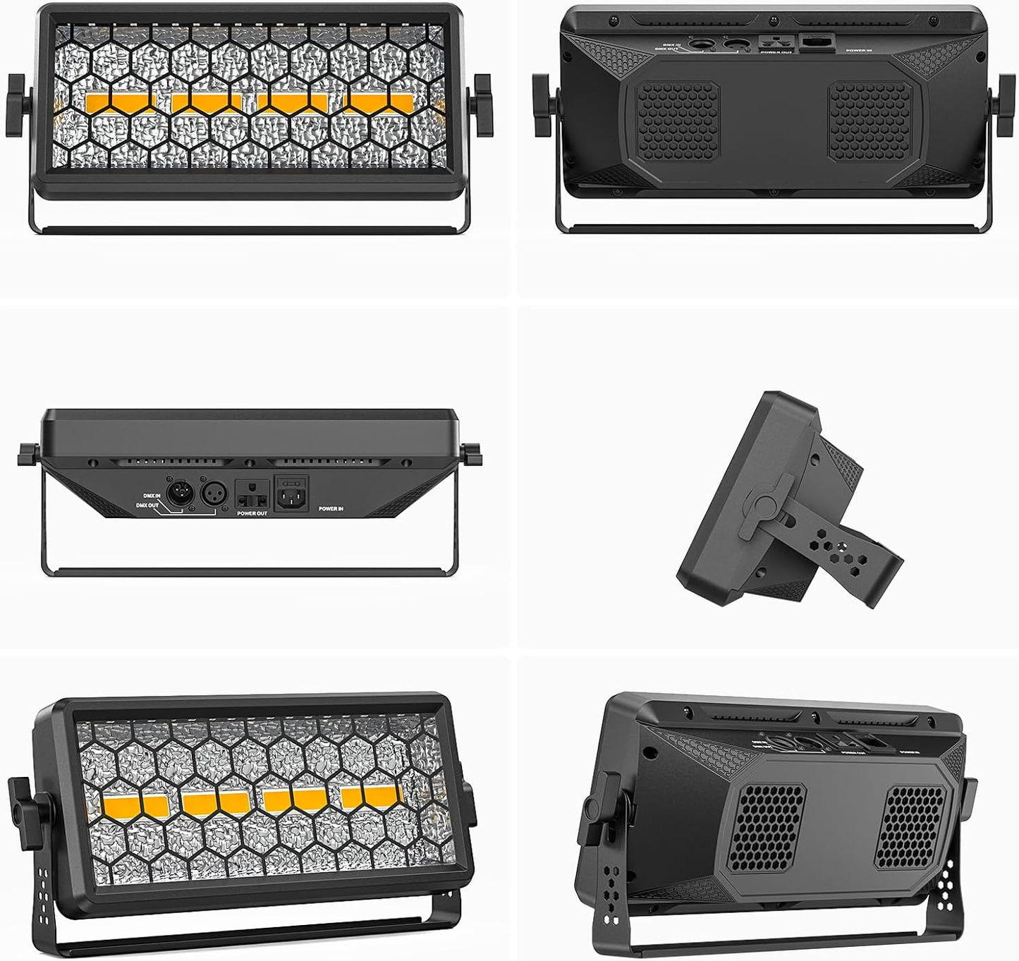 Retro Stage Light 120W - 4 COB + 36 RGB LED Wall Washer Bar DMX512,Uplights for Events, Monochrome/Mixed Colors for DJ Concert, Wedding Halloween Party, Xmas, Club 4PACK