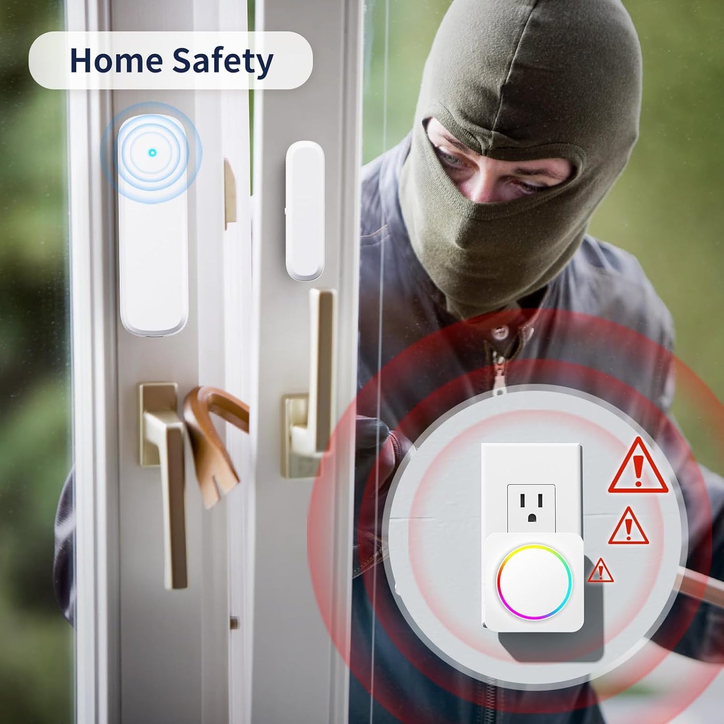 Door Chime, Door Sensor Chime When Door Opens, BITIWEND Door Entry Alarm for Business/Home/Office/Store, 600 FT Range, 32 Chimes 5 Adjustable Volume Door Ringer Alert 2Sensor + 1Receivers White
