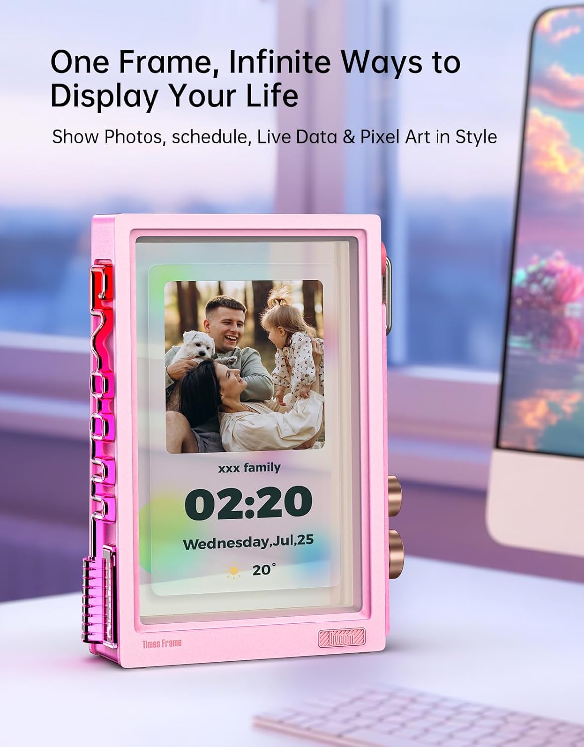 Divoom Times Frame-10.1" WiFi Digital Picture Frame with 64GB, Free App with No Subscription Fees, Supports Uploading Photos/Videos/Calendars/Weather/Sports Scores and Various AI DIY Content