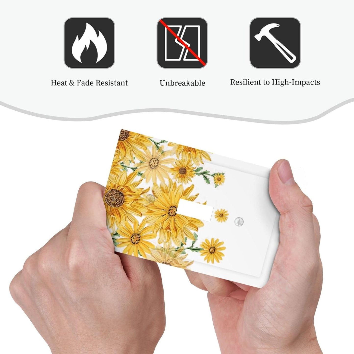 Sunflower Yellow Flowers Floral Decorative Light Switch Cover 1 Gang Single Toggle Device Electrical Faceplate Switchplates Decorator Outlet Wall Plate for Bed Room Living Room Decor