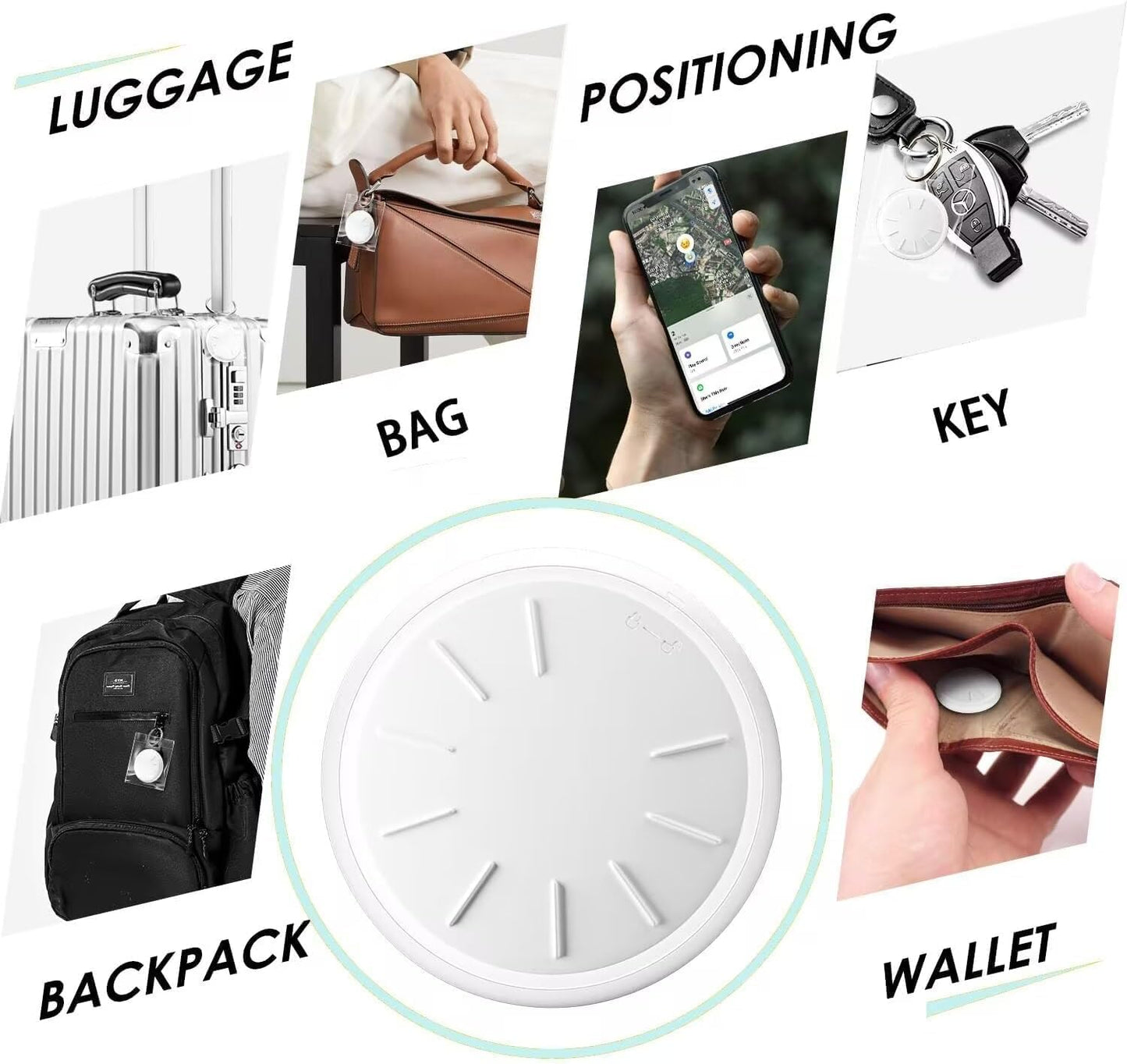 Air Tracker Tags-3 Pack, Item Tracker with Waterproof Case for Your Keys, Wallet etc, Luggage Tracker Works with Find My APP (iOS Only)