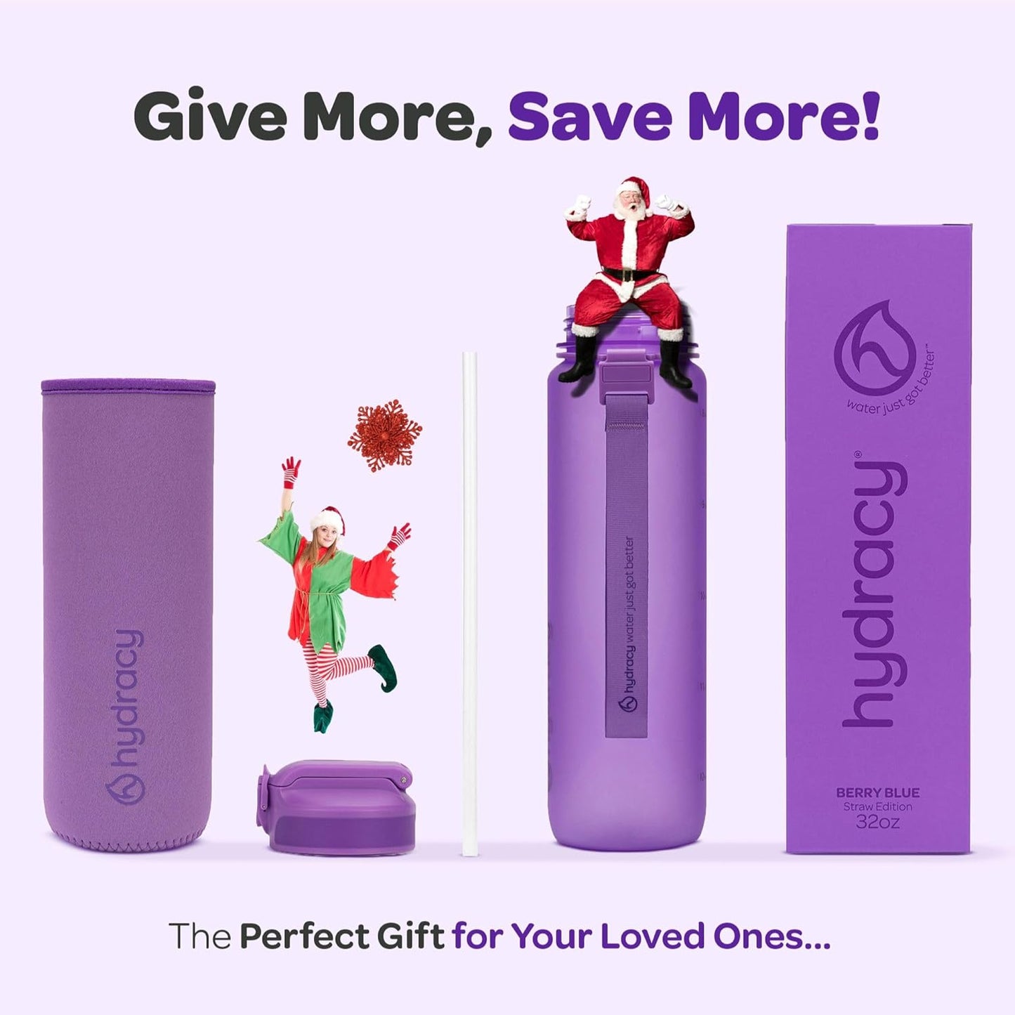 Hydracy Water Bottle with Time Marker -Large BPA Free Water Bottle & No Sweat Sleeve -Leak Proof Gym Bottle with Fruit Infuser Strainer & Times to Drink -Ideal for Fitness Sports & Outdoors