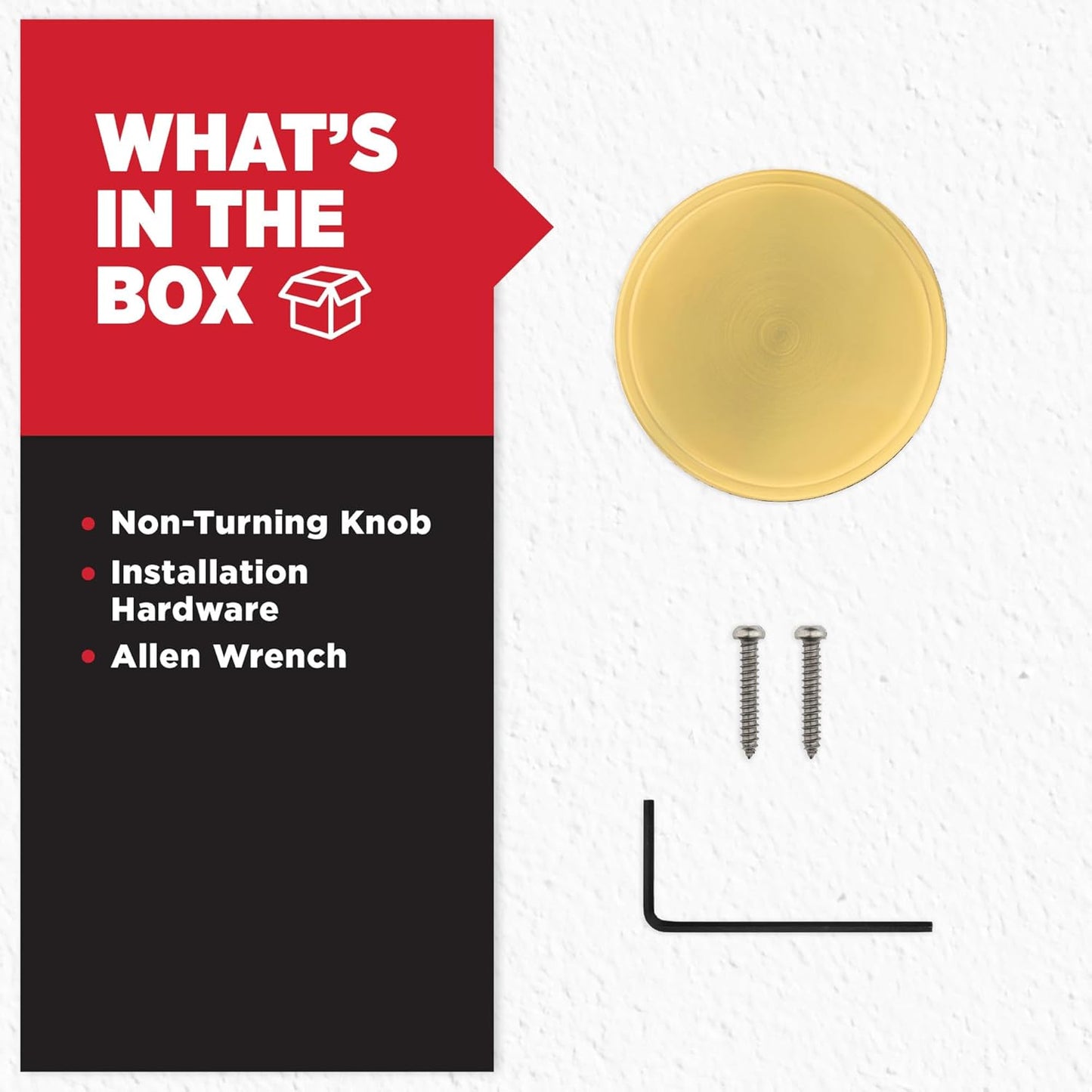 Kwikset Pismo Dummy Door Knob, Single Sided Handle for Closets, French Double Doors, and Pantry, Satin Brass, Round, Non-Turning Interior Push/Pull Door Knob, Microban Protection