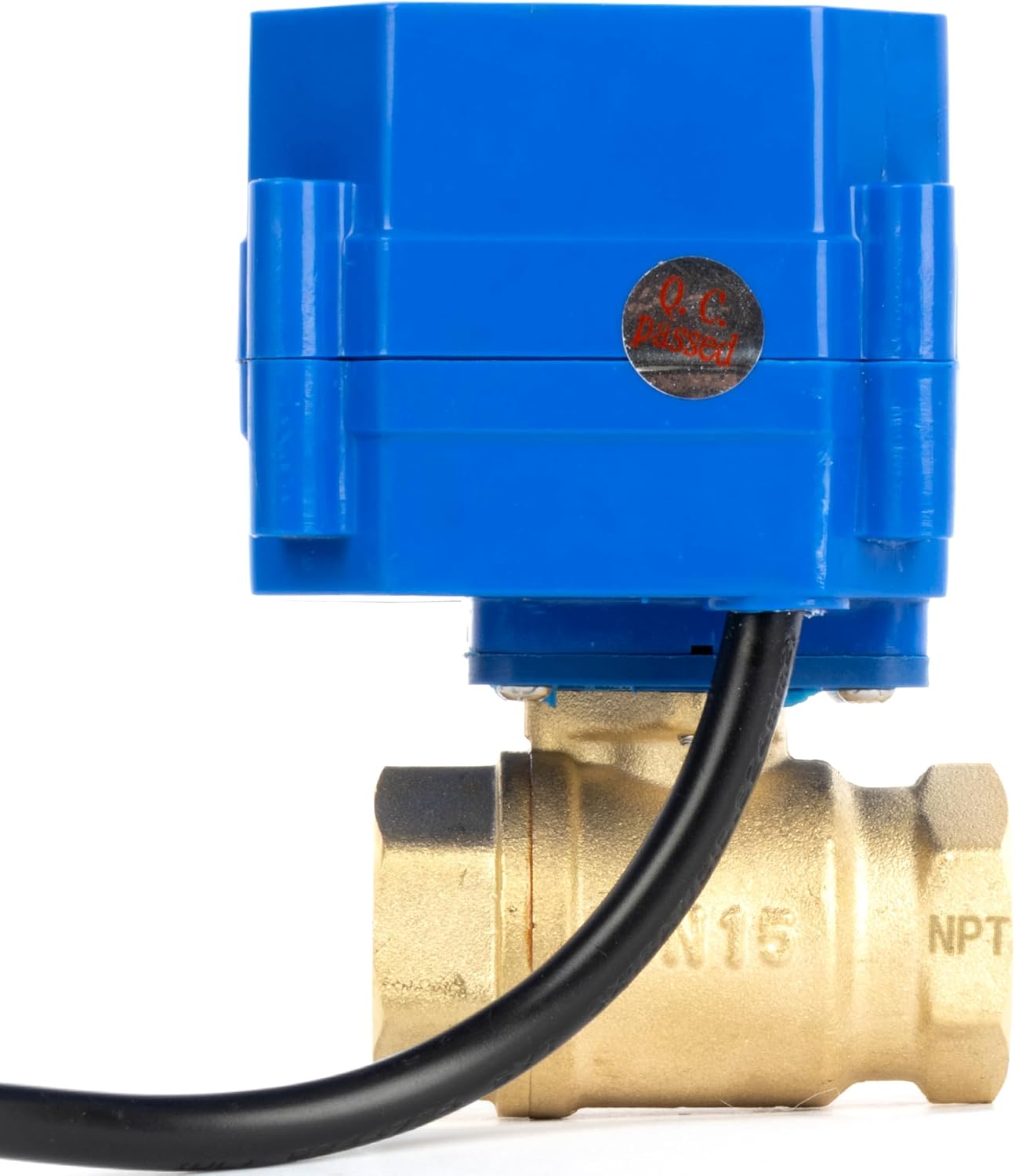 U.S. Solid 1/2" NPT Motorized Ball Valve with US Plug 110VAC Brass Electrical Ball Valve,Auto Return, Normally Closed, IP65