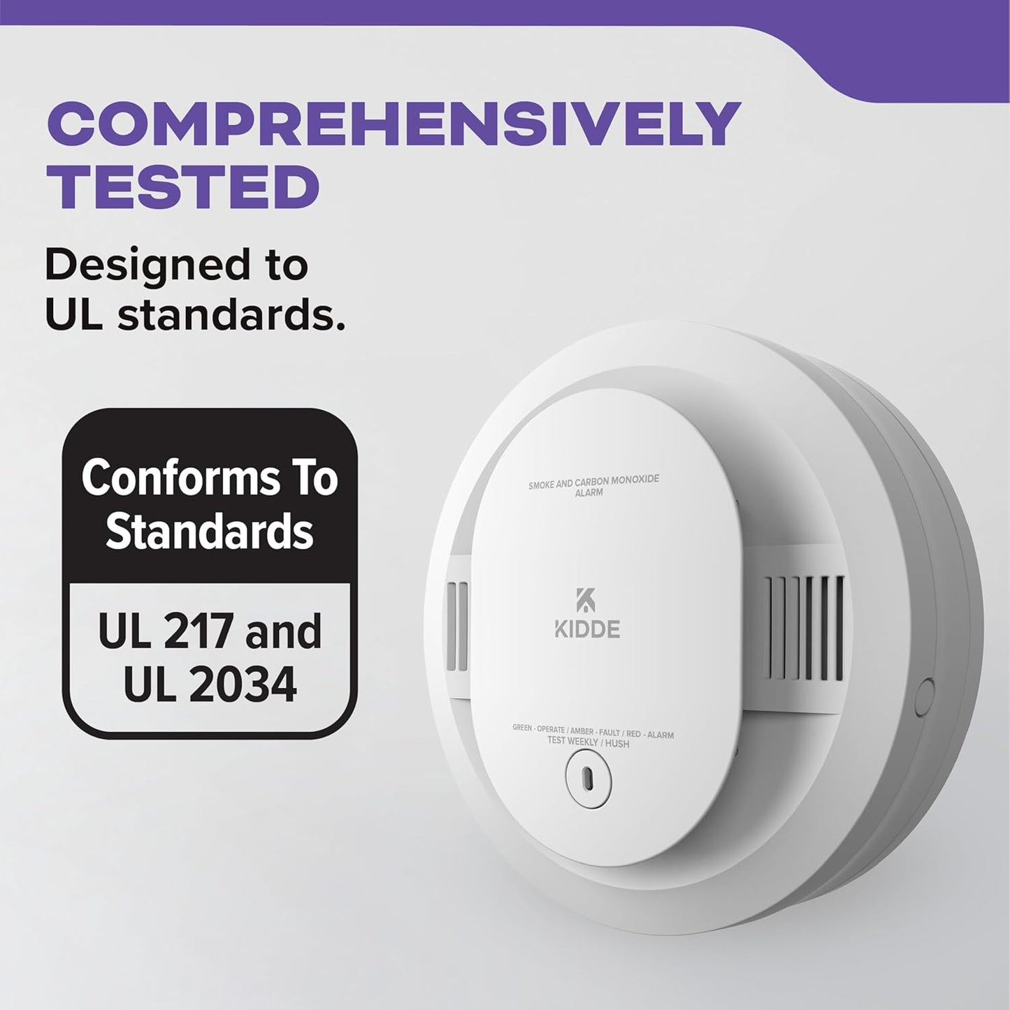 Kidde Smoke & Carbon Monoxide Detector, AA Battery Powered, LED Warning Light Indicators, 30CUDR