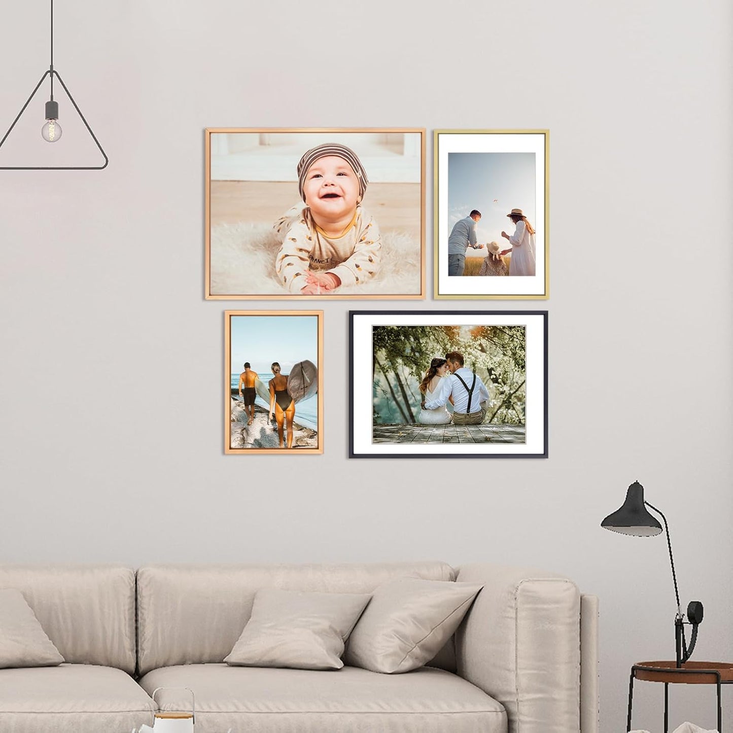 6x9 Picture Frame, Black Aluminum Metal Photo Frames with HD Glass, Fits 5x7 with Mat or 6 x 9 without Mat, Display for Wall and Table