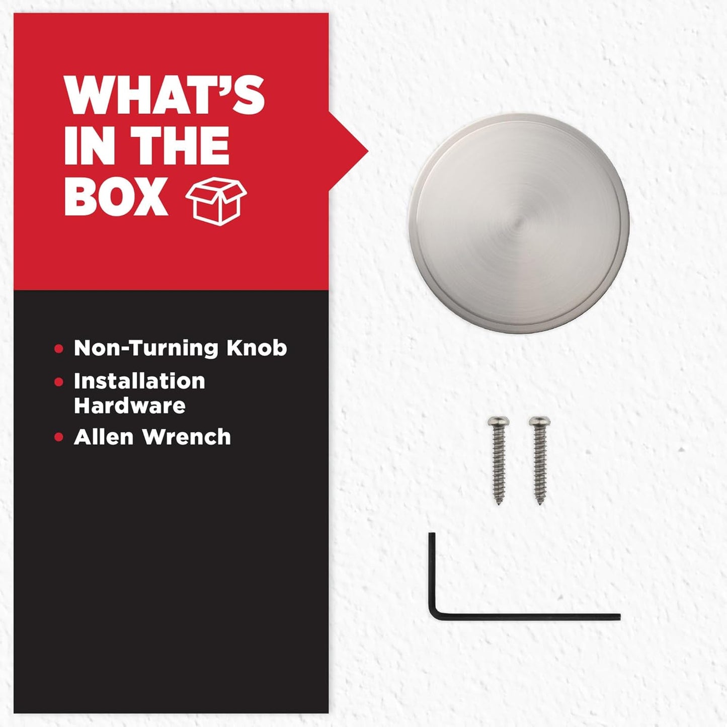 Kwikset Pismo Dummy Door Knob, Single Sided Handle for Closets, French Double Doors, and Pantry, Satin Nickel Non-Turning Interior Push/Pull Door Knob, with Microban Protection, Round Rose