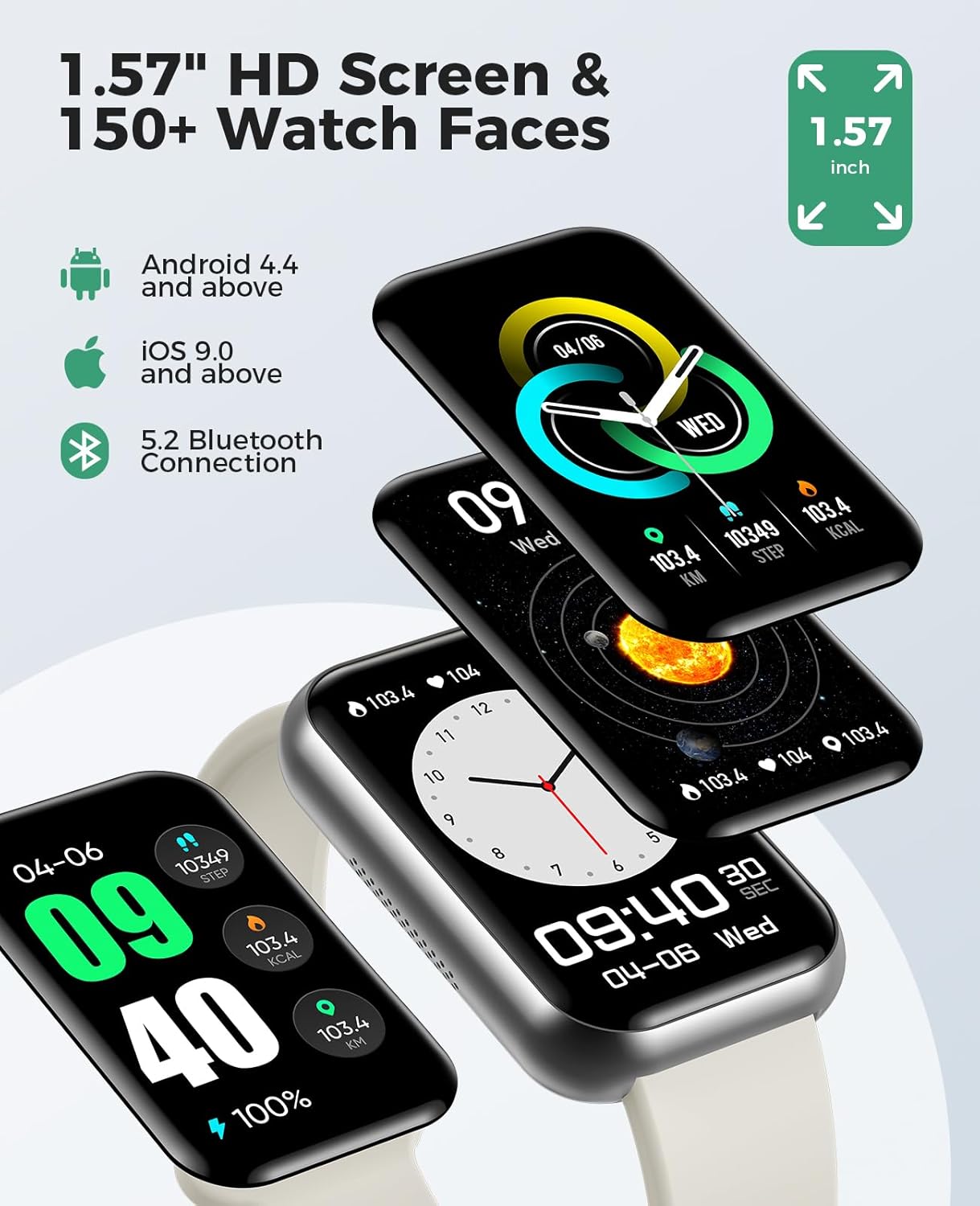 Smart Watch Fitness Tracker (Answer/Make Call), 24/7 Heart Rate Spo2 Blood Pressure Monitor Sleep Tracker, 114 Sports Modes Pedometer Calorie Step Tracker, Waterproof Activity Tracker for Men Women