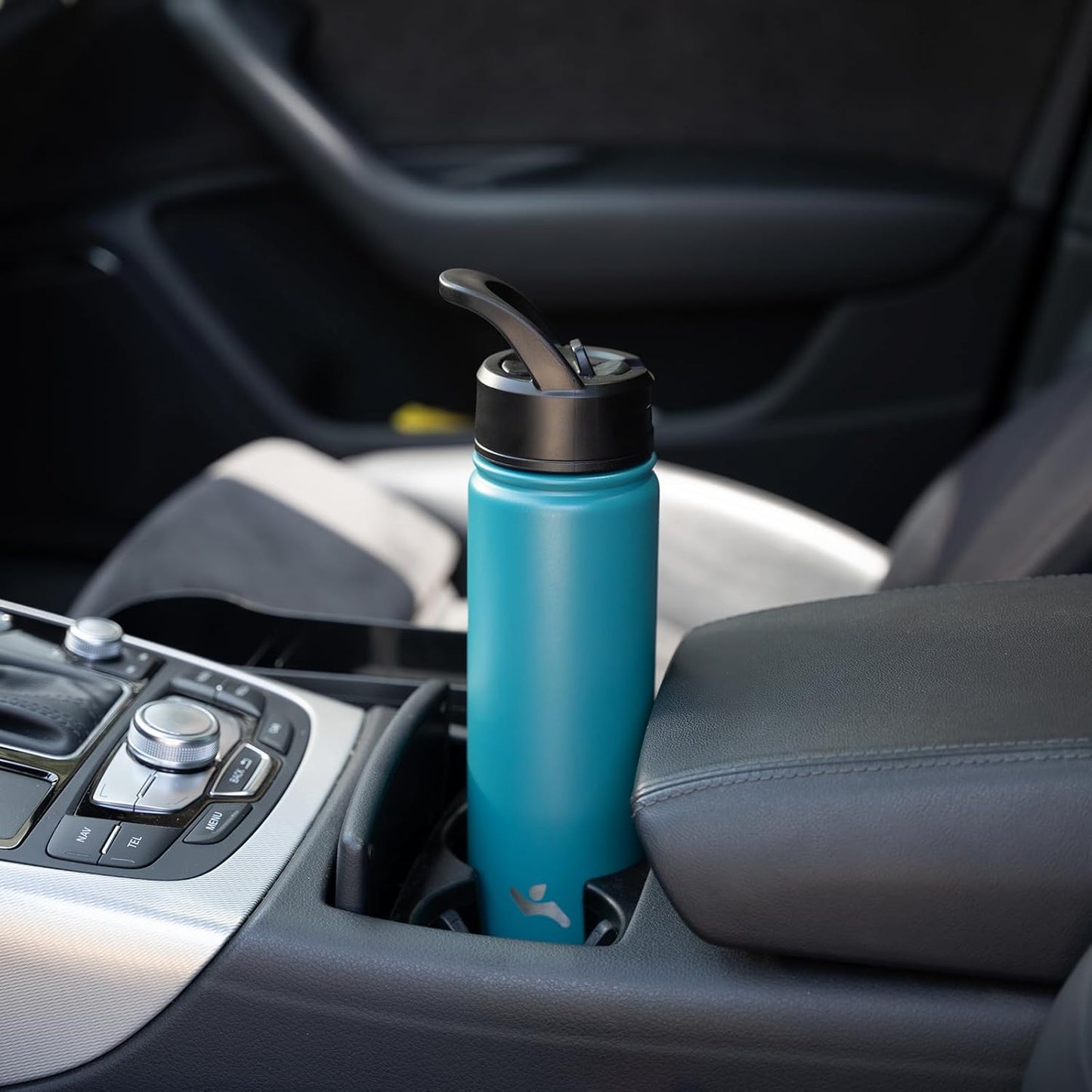 40oz Insulated Water Bottle Stainless Steel Sport Bottles with 3 Lids,Light Blue