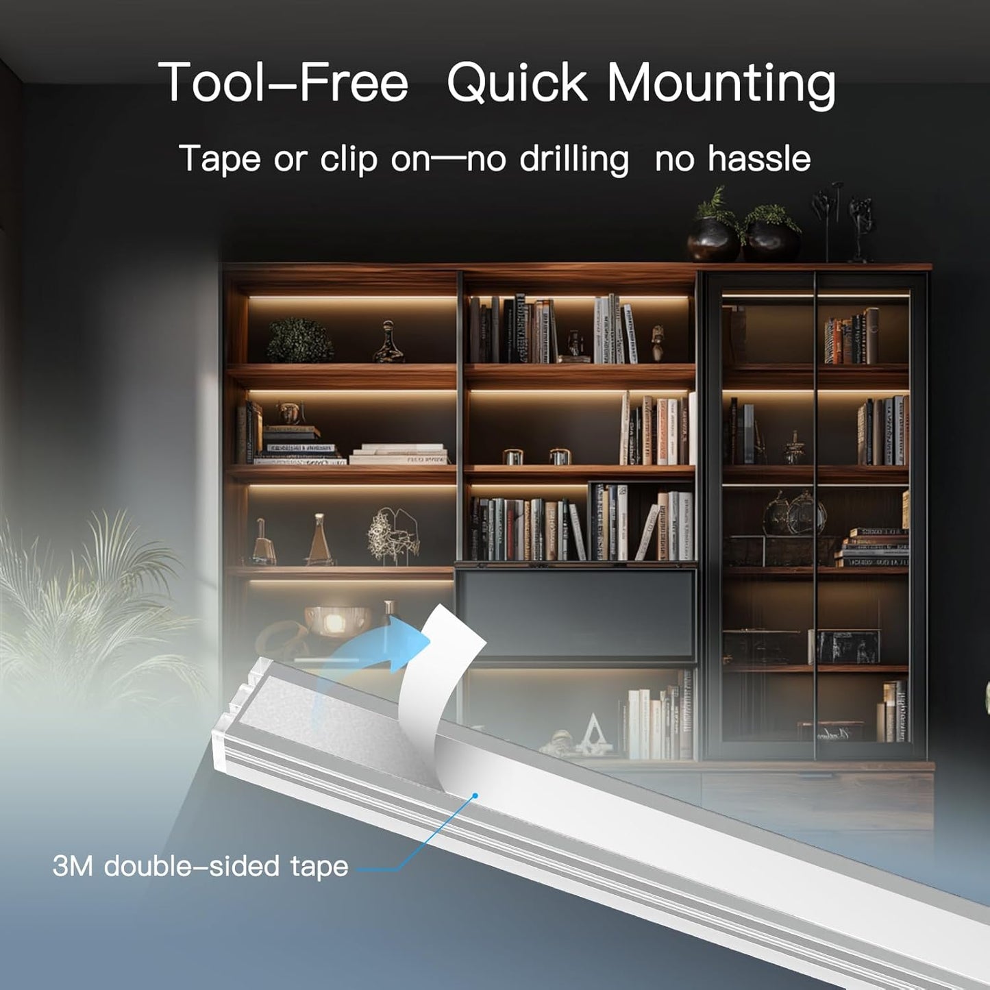 V4light 12'' Aluminum Under Cabinet LED Lights, 6-Pack Ultra-Slim Bars, Plug-in & Wired Touch Dimmer, Adjustable 2700K-6500K Color Temp, Seamless Linkable, Easy Install for Kitchen/Closet/Shelf