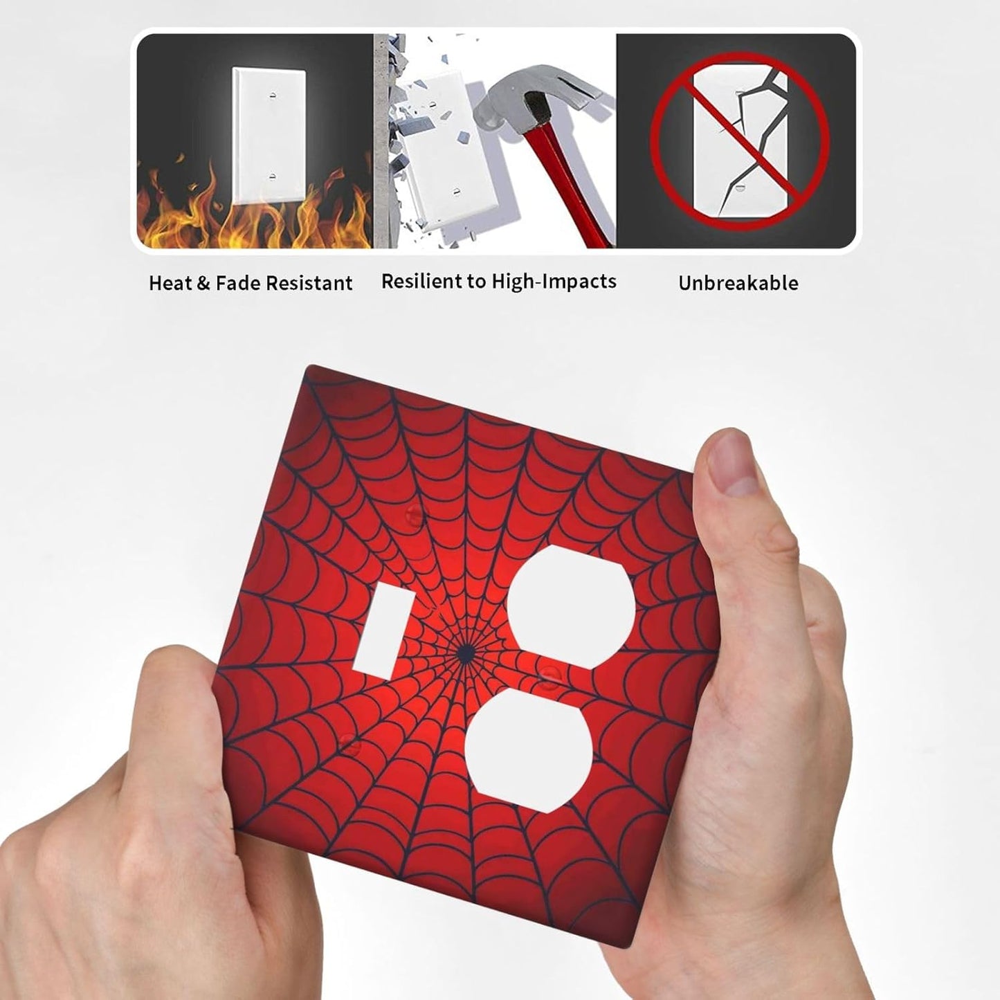 Red Spider Web Black Line Simplicity Wallplates 1 Toggle 1 Duplex Switch Plate Electrical Gfci Faceplate Decorative Light Switch Covers For Kids Room Home Decor