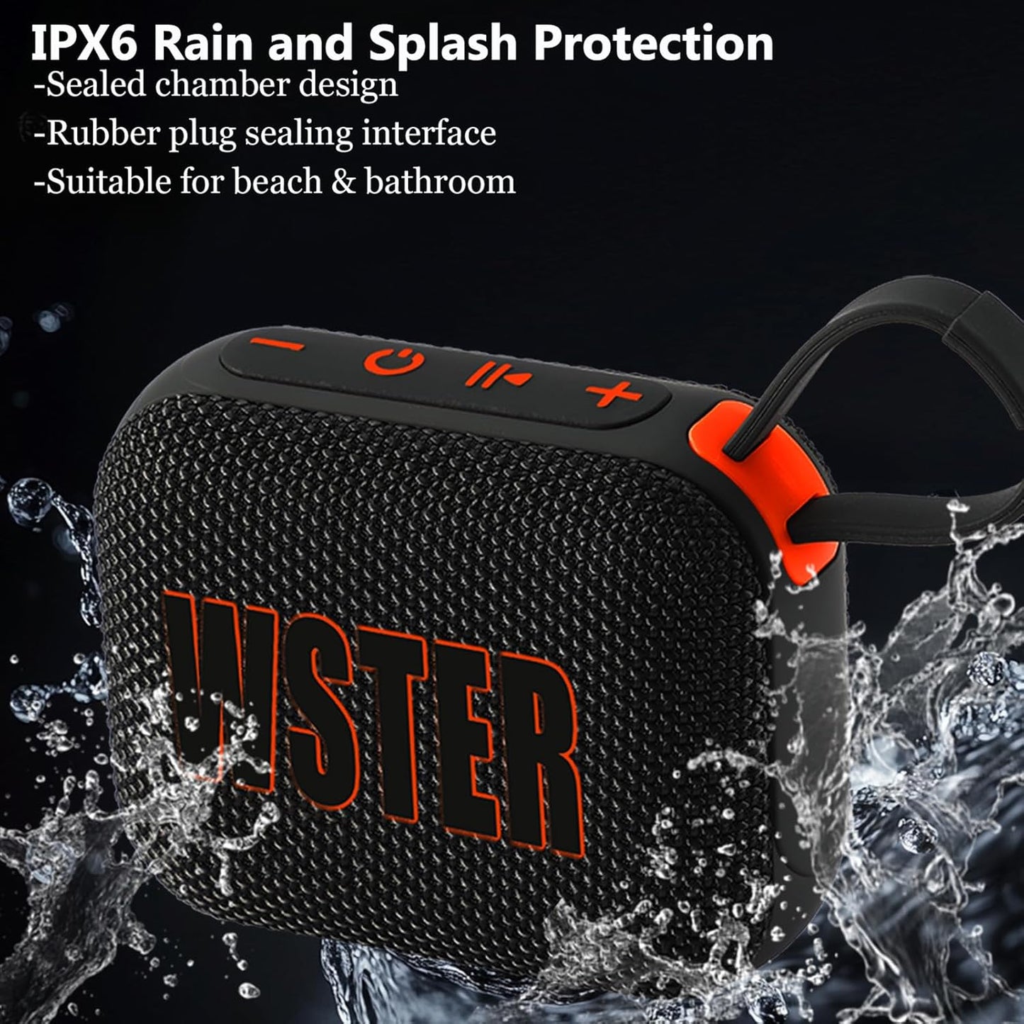 Portable Bluetooth Speaker, Wireless Portable Bluetooth Speaker with FM Radio BT5.3 TF Card USB, Stereo Sound TWS Pairing, Small Speaker with Strap for Travel Home &Outdoor Camping, Gift for Kids/Boys