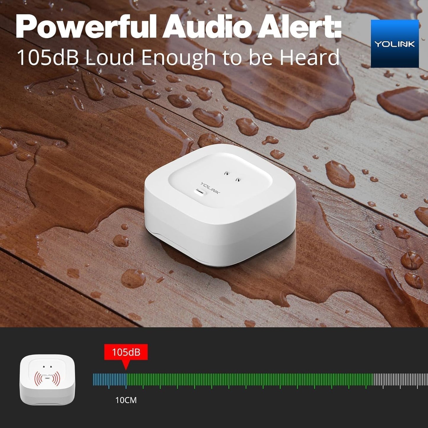 YoLink Smart Home Starter Kit: SpeakerHub & Water Leak Sensor 4 with 105dB Audio Alarm 2-Pack, SMS/Text, Email & Push Notifications, Freeze Warning, LoRa Up to 1/4 Mile Open-Air Range, w/Alexa, IFTTT