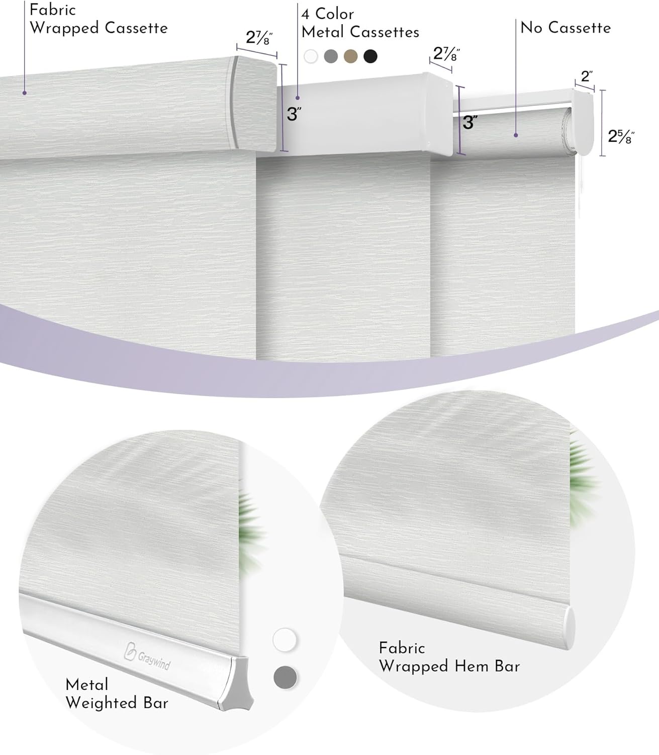 Graywind Motorized Light Filtering Shades Compatible with Alexa Google Rechargeable Remote Control Smart Blinds Automatic Window Shade with Valance for Home Office, Custom Size (Jacquard White)