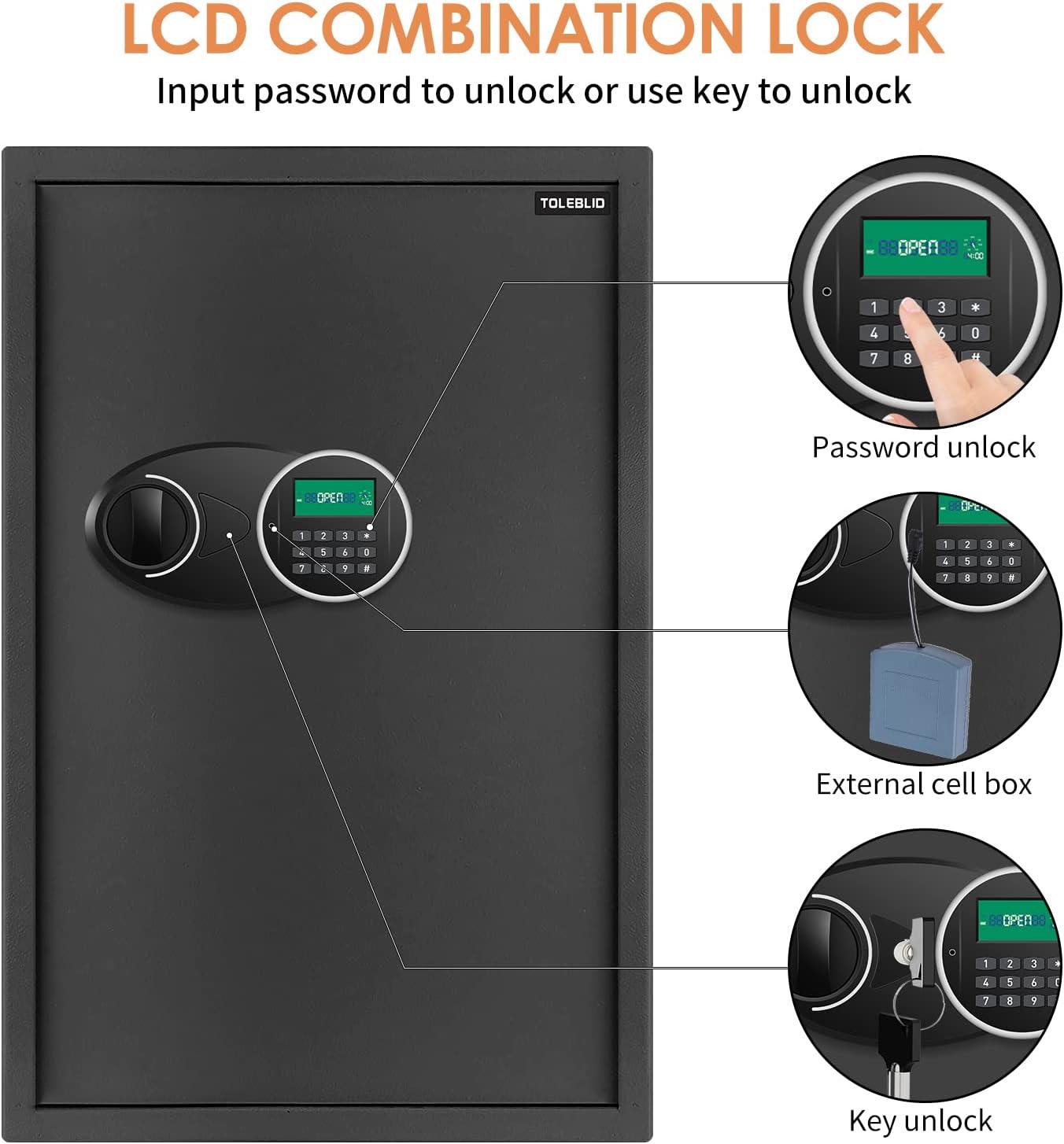 160 Position Large Key Box Wall Mount, Key Lock Box with Programmable Keypad, Spare Keys and Key Tags, All Steel Key Cabinet for Offices Cars Hotels Dorms