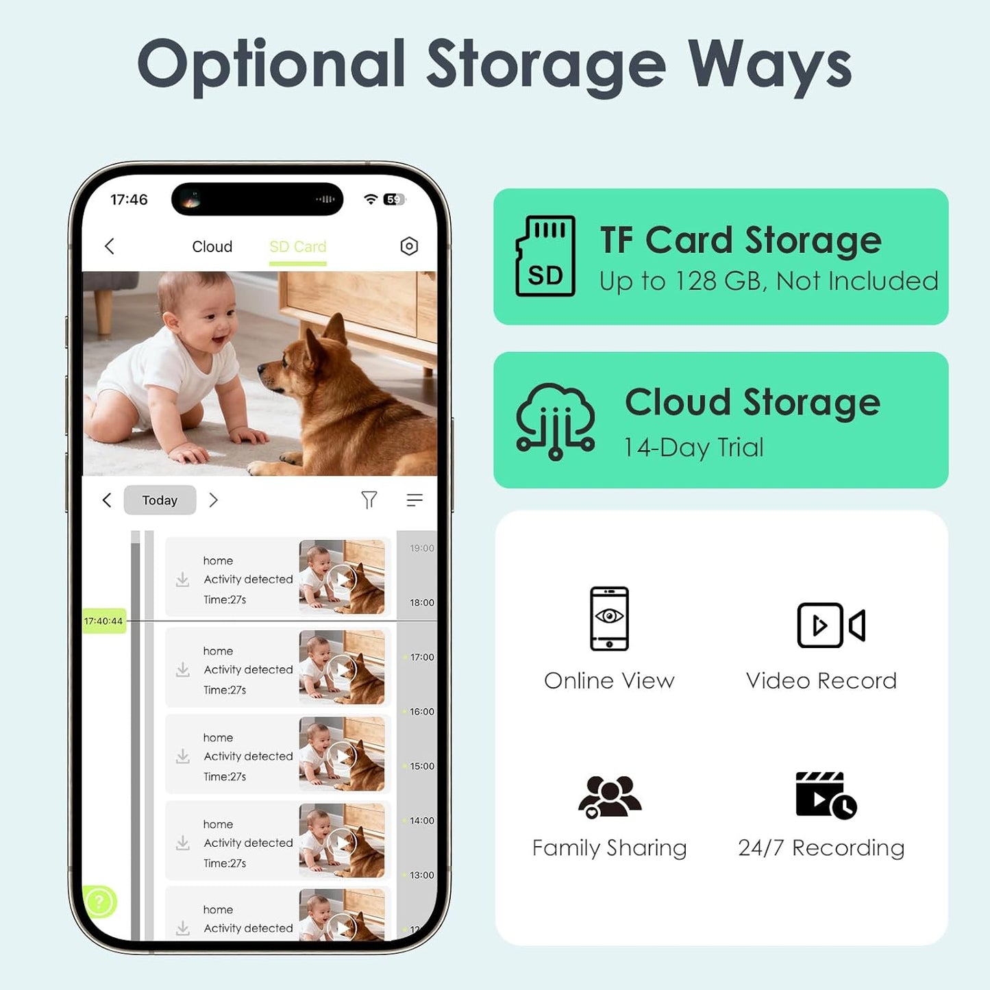YOTON 1080P Indoor Security Camera for Baby Monitor, Pet Camera with Night Vision, 2-Way Audio, Motion Detection, Cloud & SD Card Storage, Easy Setup, Works with Alexa & Google Assistant (2 Pack)