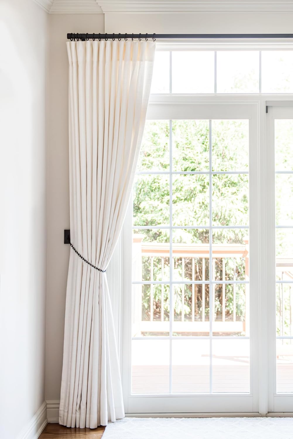 BlastHome® Non-Adjustable Luxury Curtain Rods for Windows, 1 ¼” Rod Set, 5 foot Fixed Length (Two Rods Connect for a Seamless Look), Brushed Dark Brown