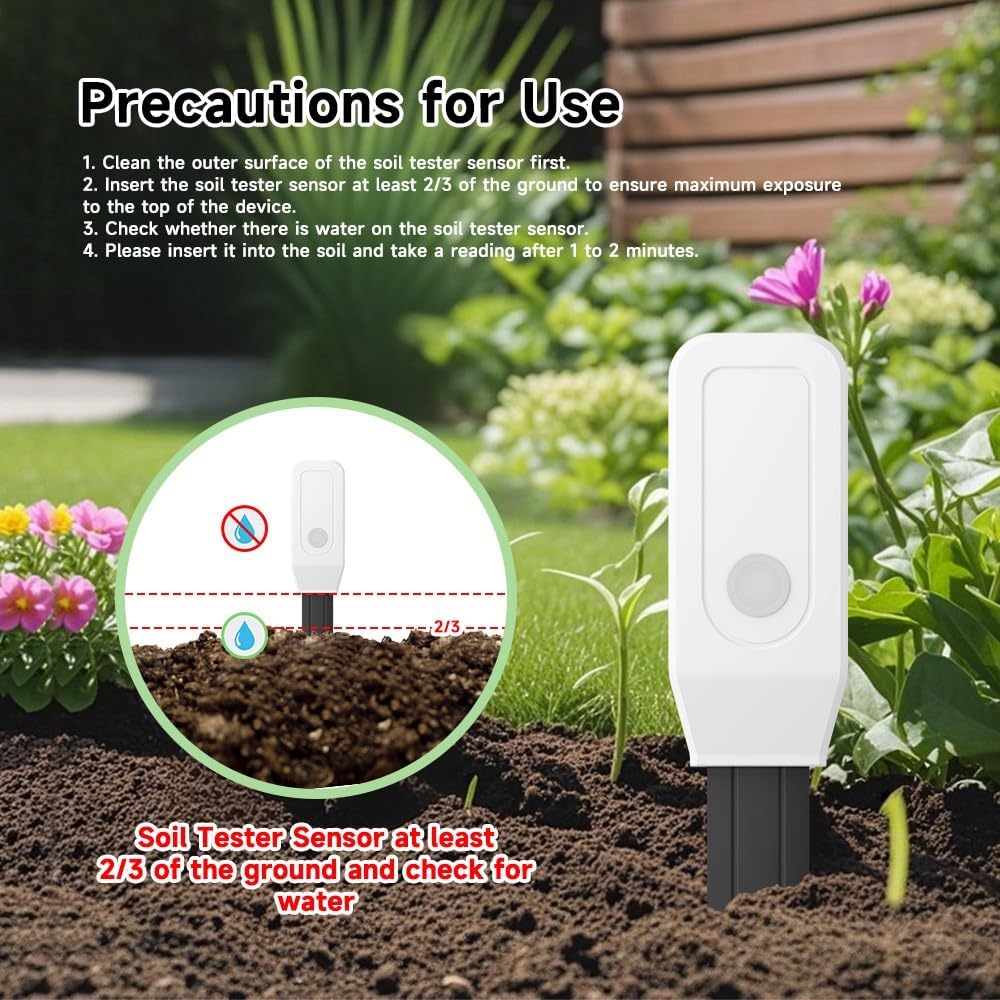 Zigbee Smart Soil Sensor, Temperature and Moisture Meter with Tuya App Control, Garden and Greenhouse Monitor