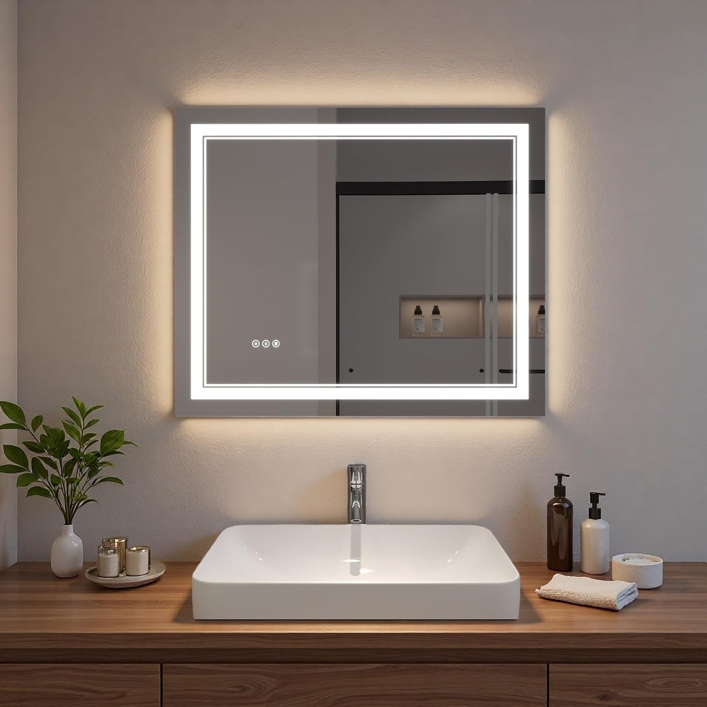 LED Bathroom Mirror with Lights, Wall Mirrors