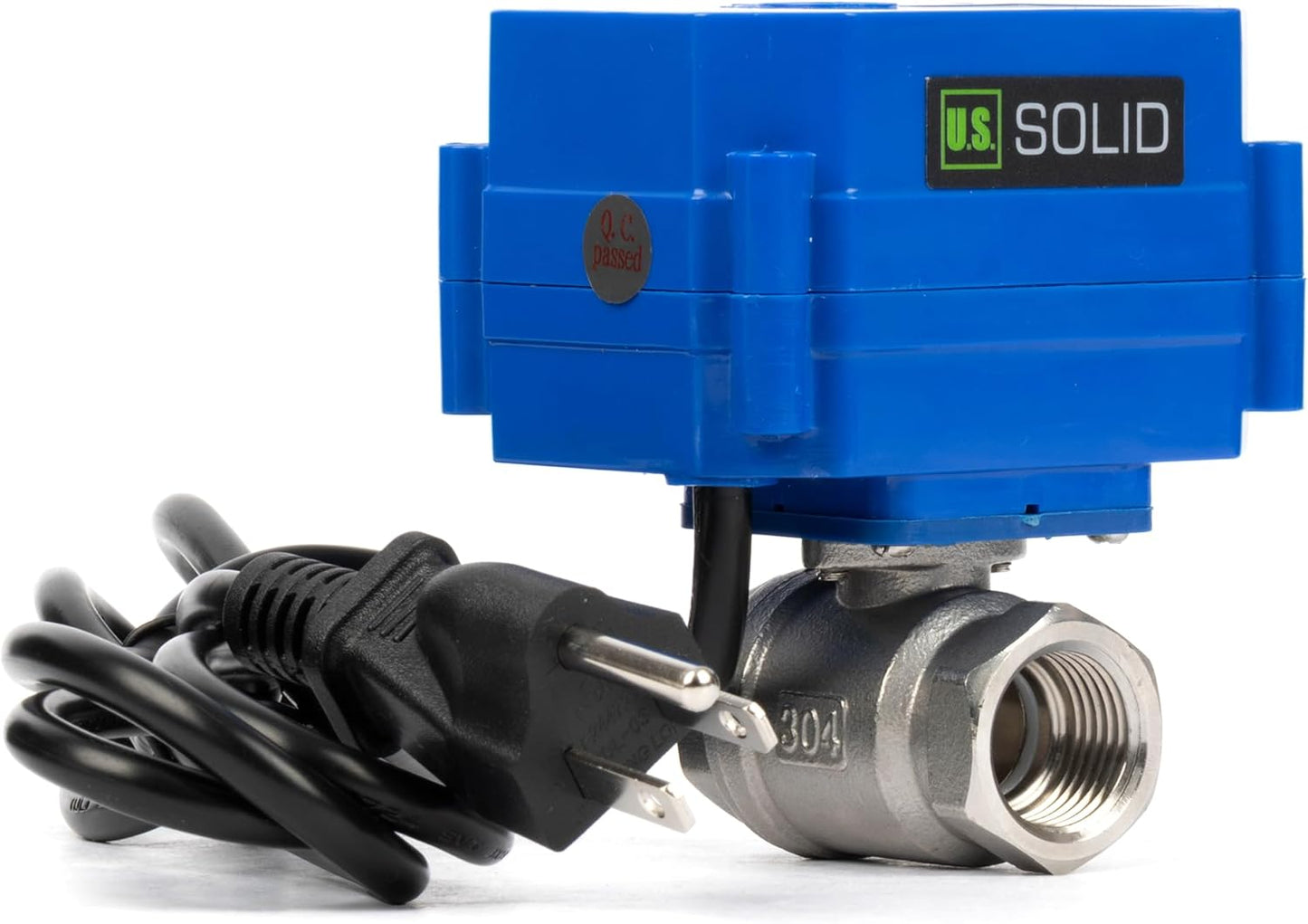 U.S. Solid 1/2" Motorized Ball Valve with US Plug 110VAC Stainless Steel Electrical Ball Valve,Auto Return, Normally Open