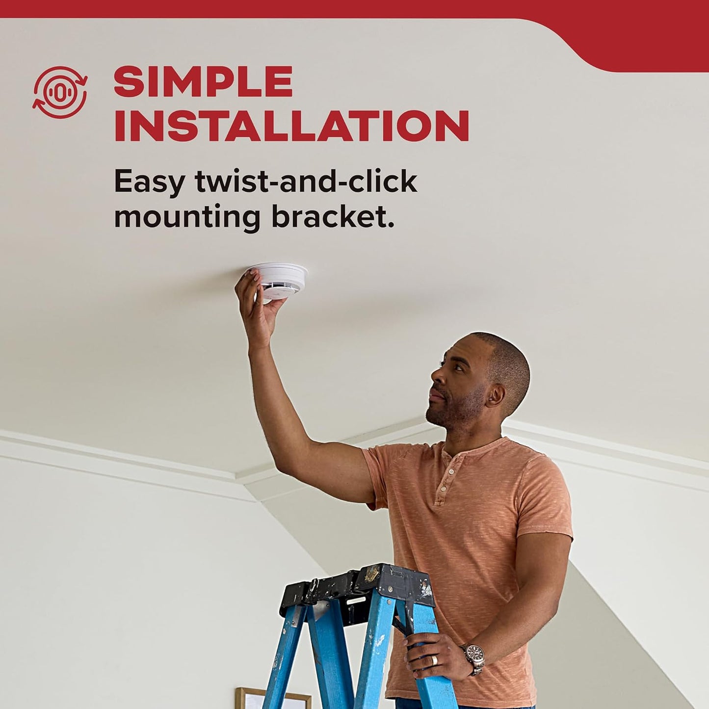 Kidde Hardwired Smoke Detector, 10-Year Battery Backup, Interconnectable, LED Warning Light Indicators, 20SA10