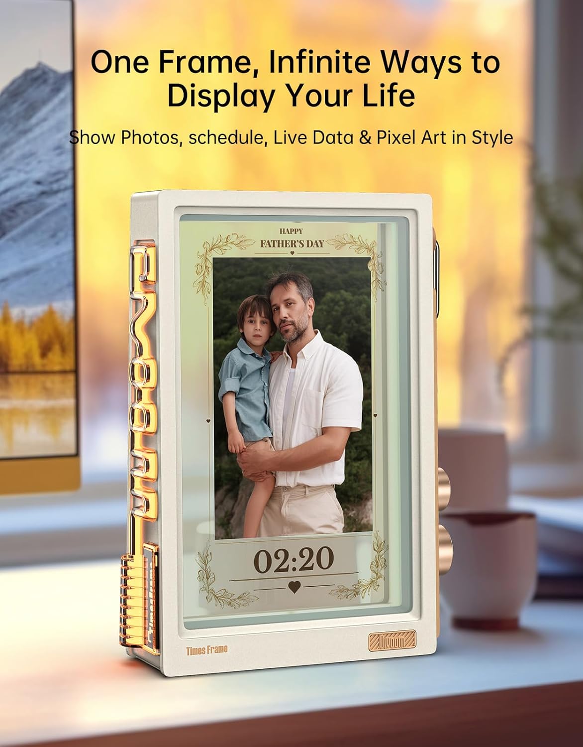 Divoom Times Frame-10.1" WiFi Digital Picture Frame with 64GB, Free App with No Subscription Fees, Supports Uploading Photos/Videos/Calendars/Weather/Sports Scores and Various DIY Content