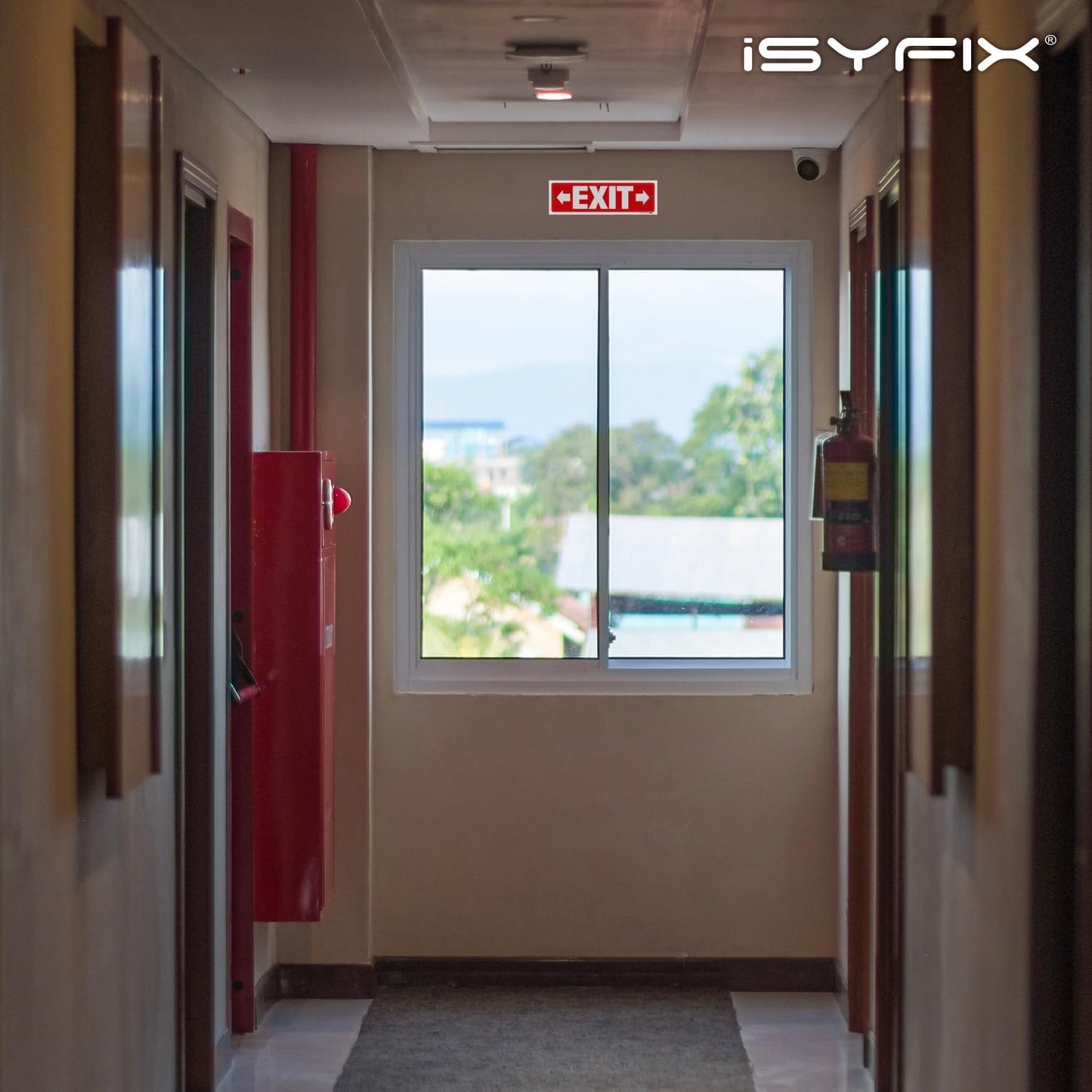 iSYFIX Exit Signs - 6 Pack 12x4 Inch Directional Right & Left Arrow Signs, 40 mil Polystyrene Plastic, UV Laminated, Scratch & Fade Resistant, Waterproof - Ideal for Office, Theater, School, Business