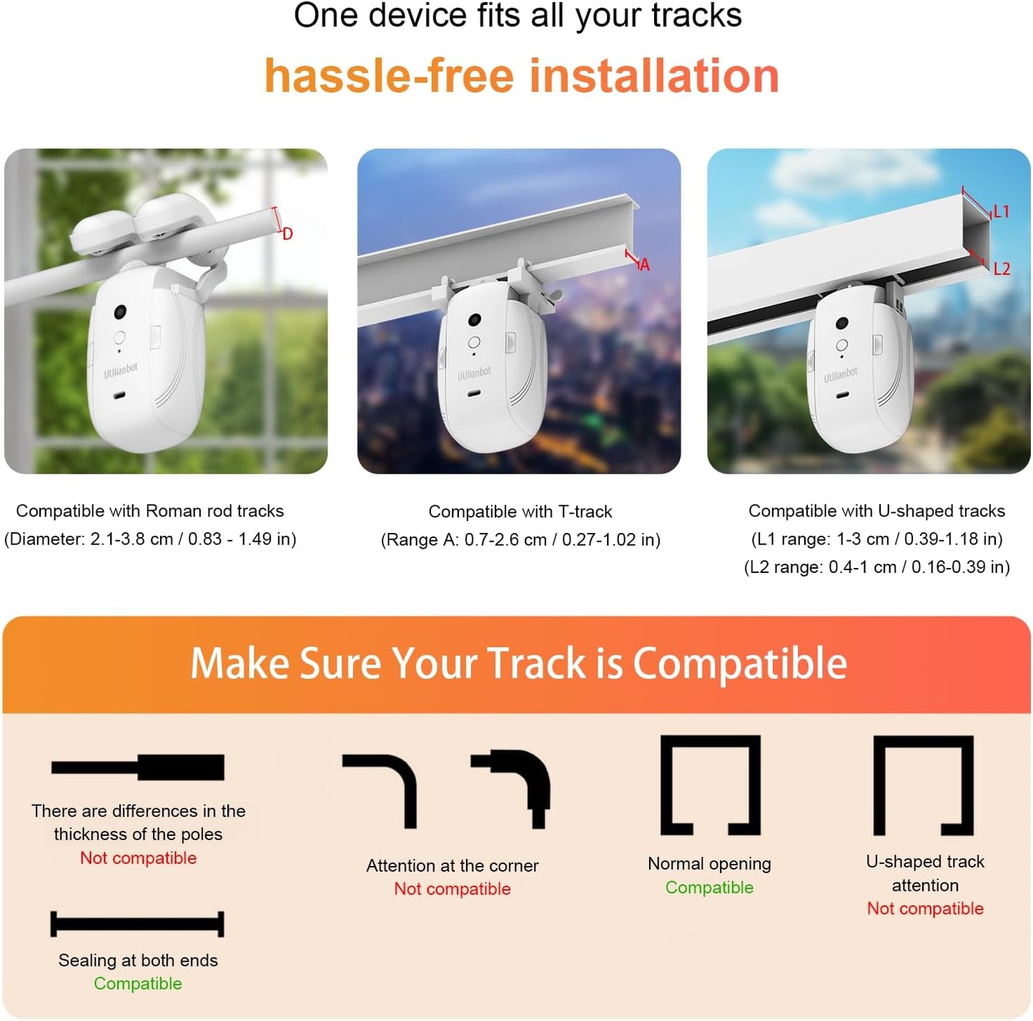 Automatic Curtain Opener - Gifts for Women and Men, Smart Curtain Opener with Remote for Roman/U/T Rails, Bluetooth Curtain Opener with App/Timer, Compatible with Alexa and Google Home