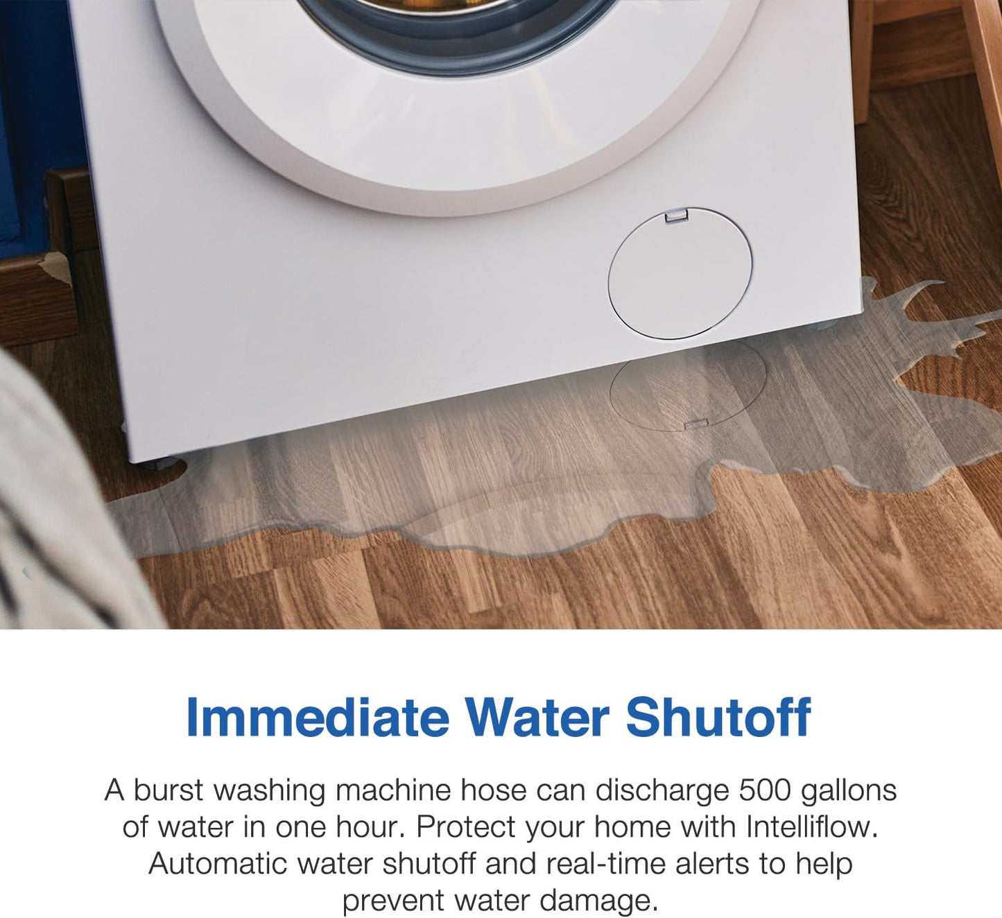 Watts A2C-SC-WB Series Intelliflow 1/2" Washing Machine Smart Water Shutoff Valve with Leak Sensor, Inlet Adapters, Wall Box, Automated Flood Detection with Real-Time Text and E-mail Alerts
