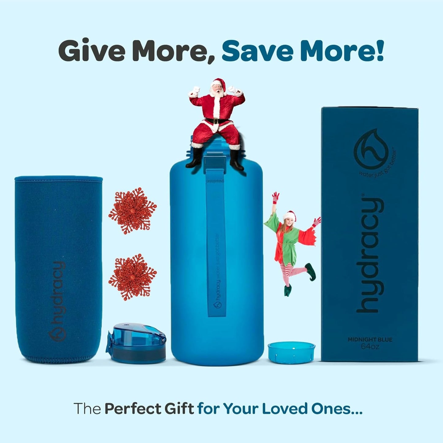 Hydracy Water Bottle with Time Marker -Large BPA Free Water Bottle & No Sweat Sleeve -Leak Proof Gym Bottle with Fruit Infuser Strainer & Times to Drink -Ideal for Fitness Sports & Outdoors