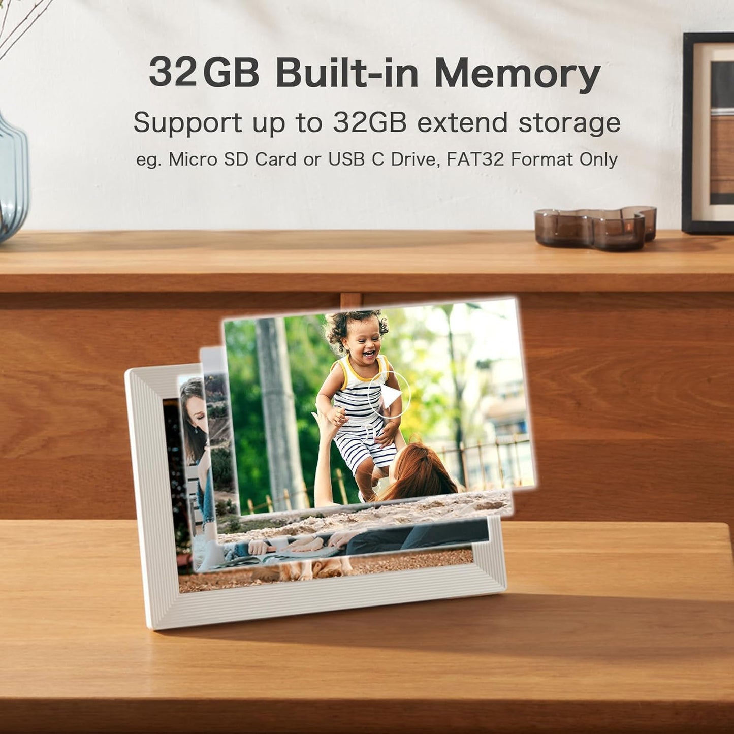 Frameo WiFi Digital Picture Frame, Birthday Gifts for Women, 10.1 Inch 1280 * 800IPS Touch Screen Digital Photo Frame, 32GB Memory, Auto-Rotate, Share Picture Video, Birthday Gift for Mom, Dad, Wife